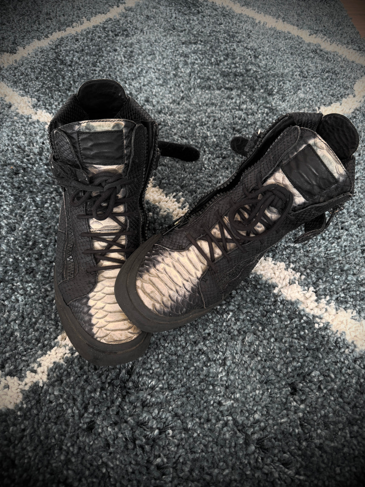 Lehmann x Giuseppe Zanotti High Top Snakeskin SNEAKER