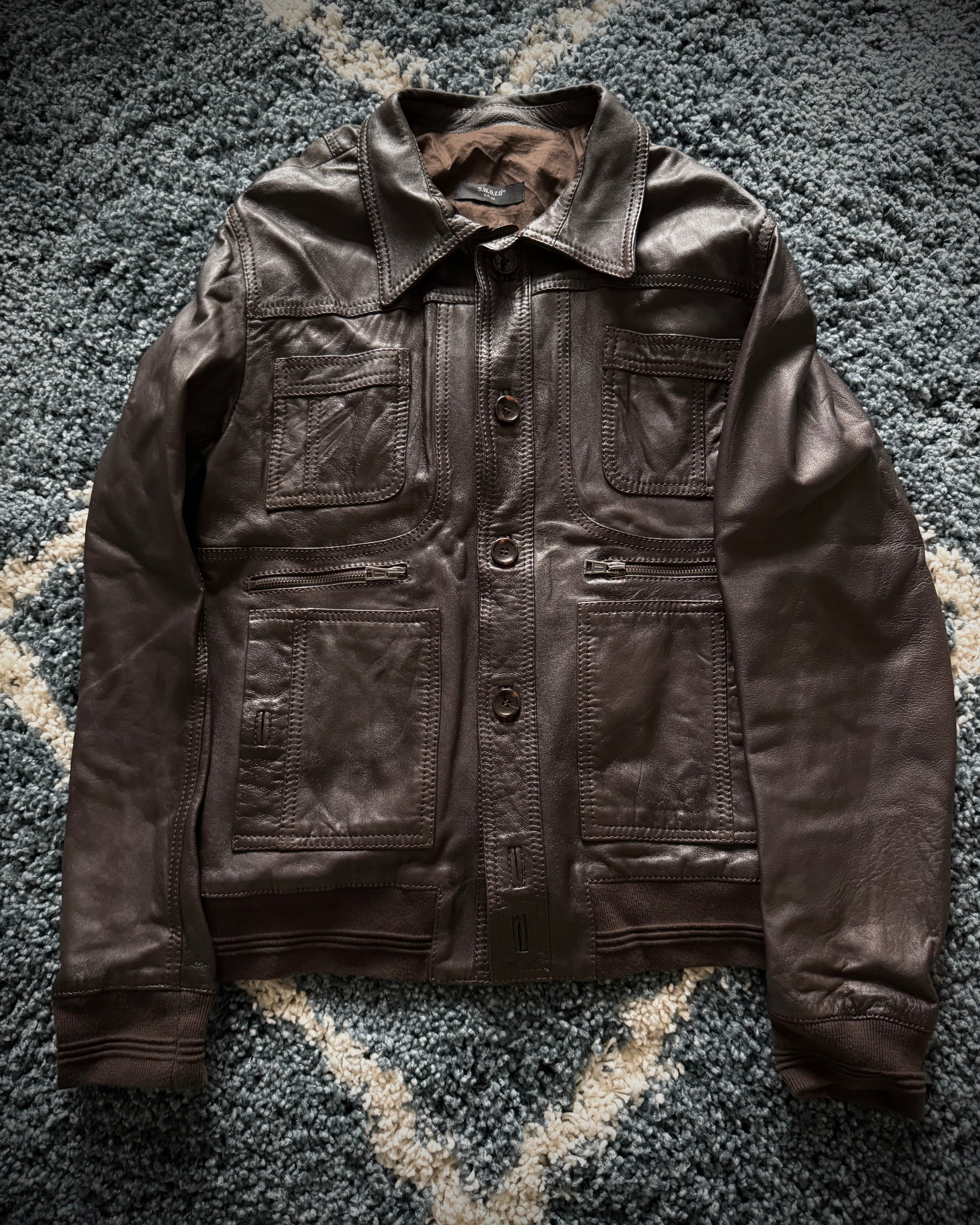 Sword Scar stitched leather jacket