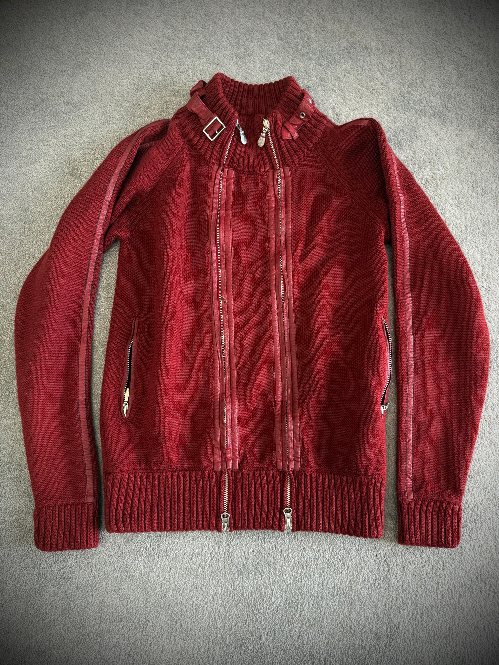 Tornado Mart Double Zipper Knit Jacket - Wintexarchive Japanese 
