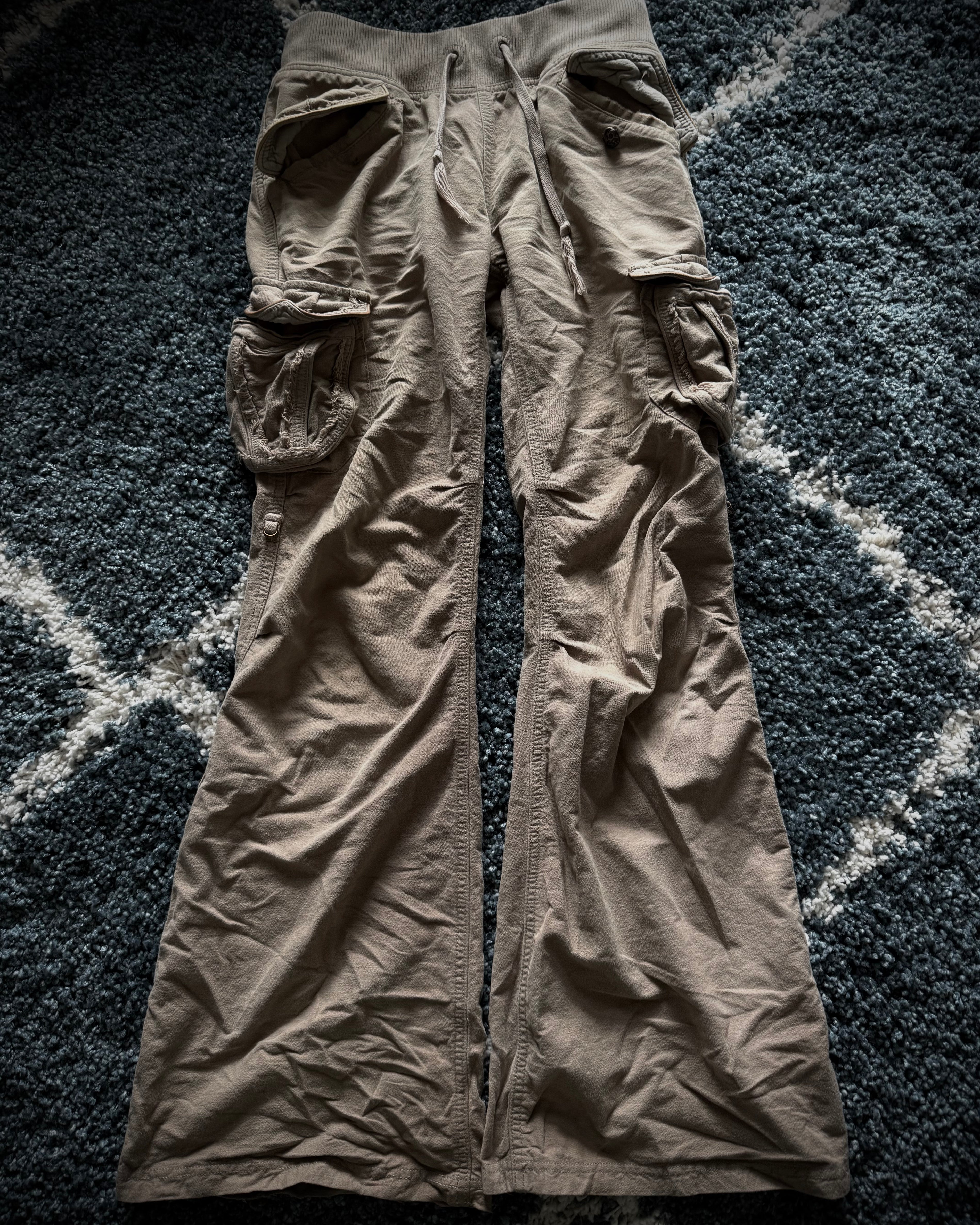 G.O.A Rustic & Leather Pocket Flared Cargo Pants