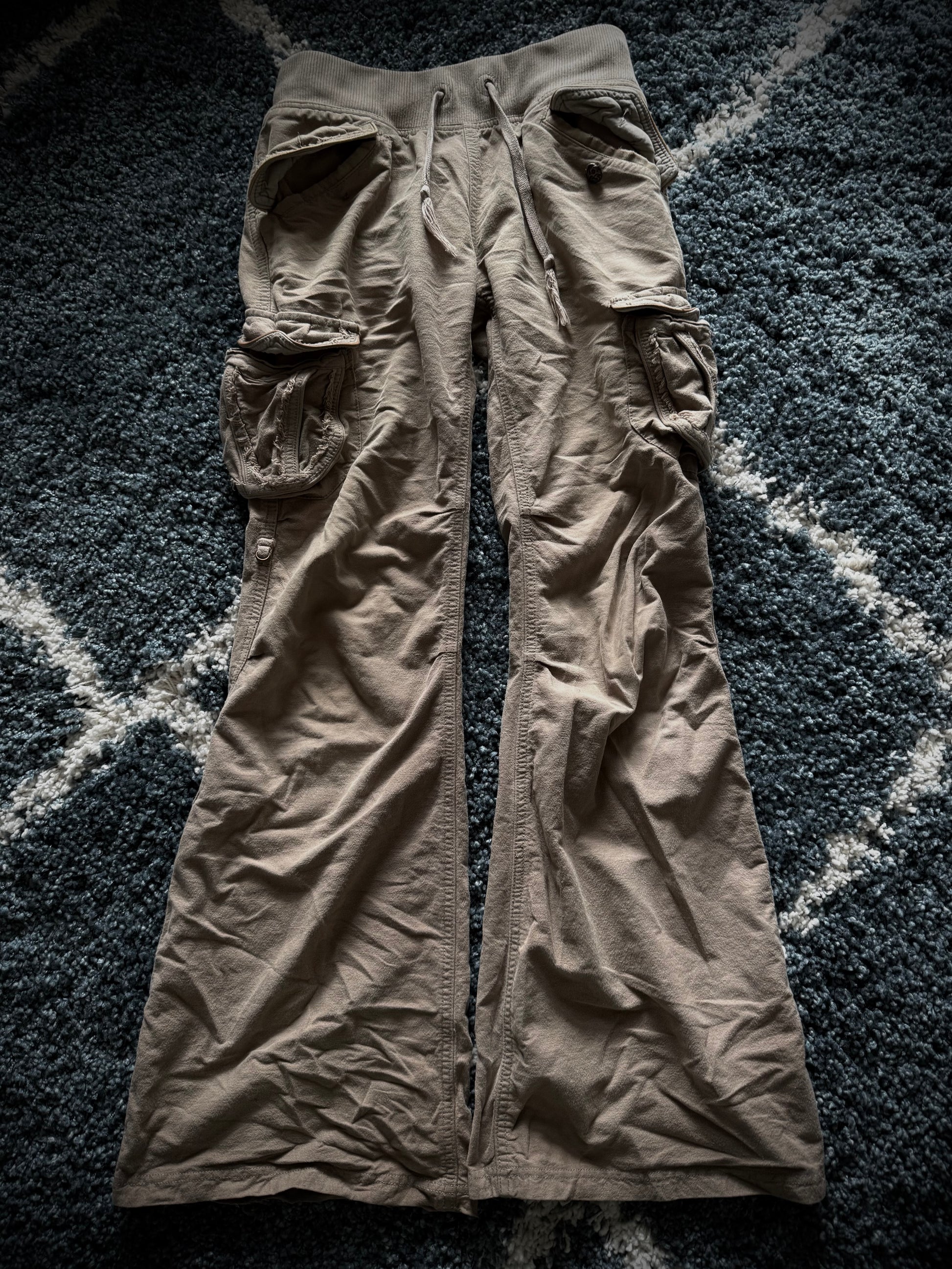 G.O.A Rustic & Leather Pocket Flared Cargo Pants
