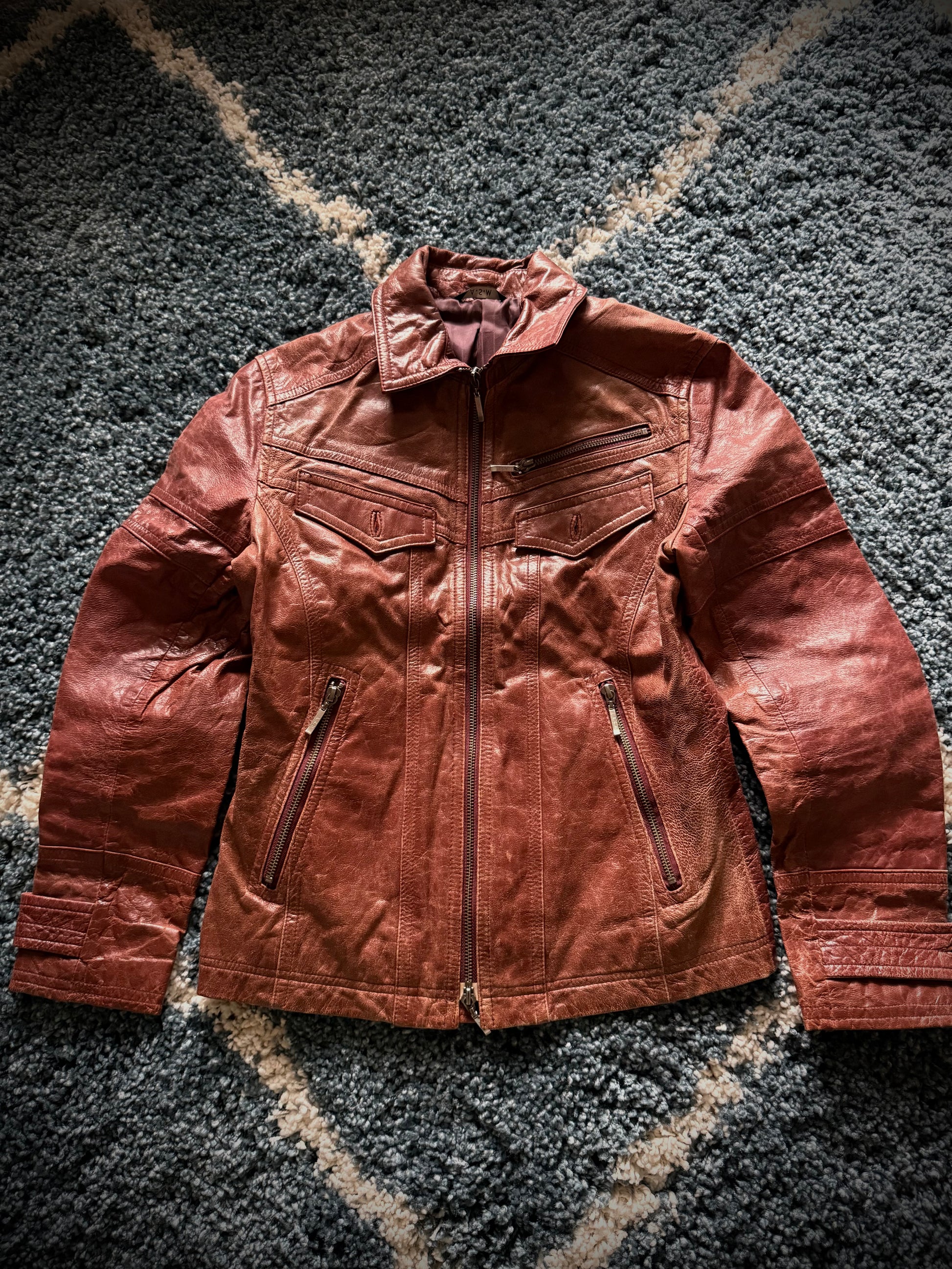 ASM cracked leather jacket