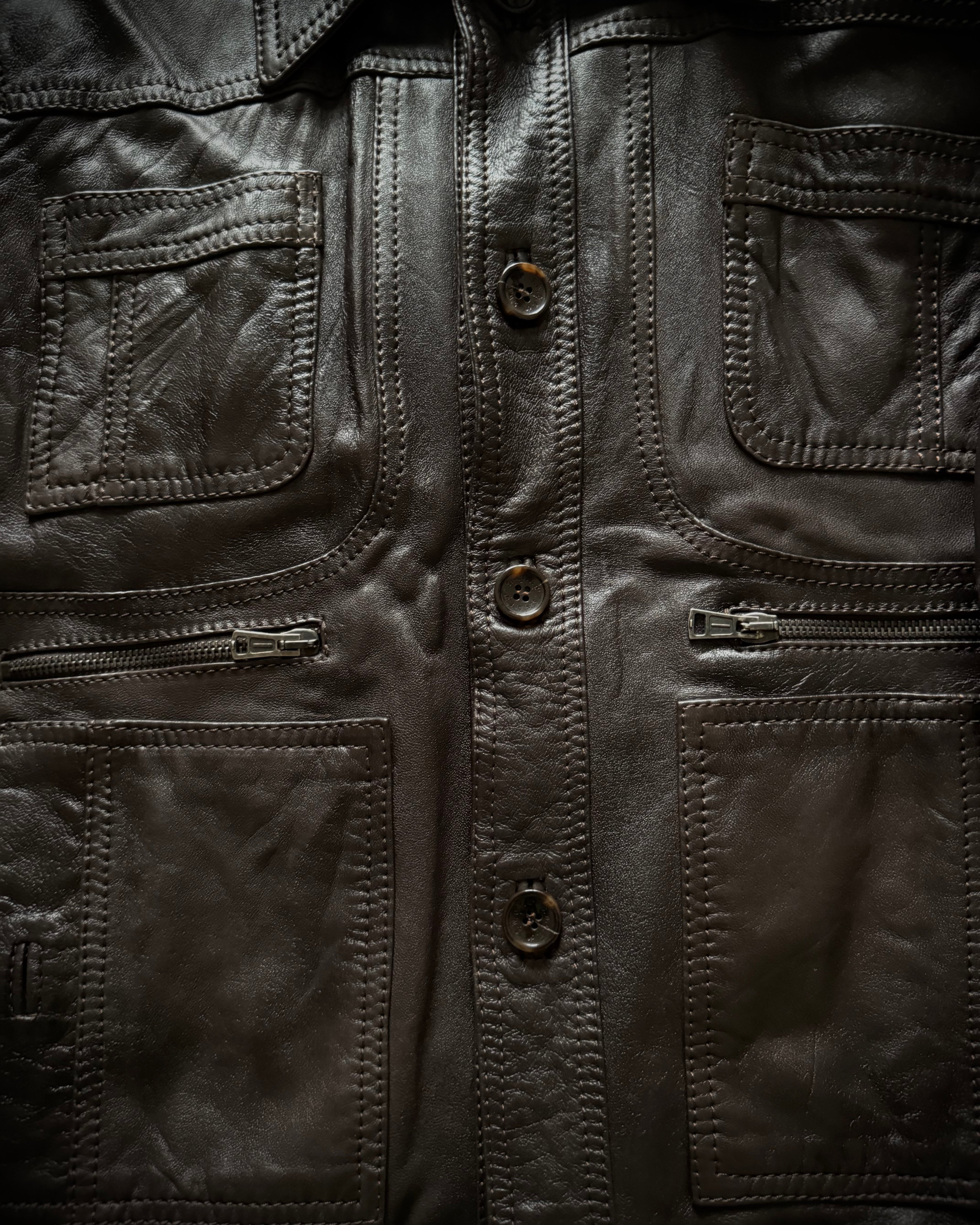 Sword Scar stitched leather jacket