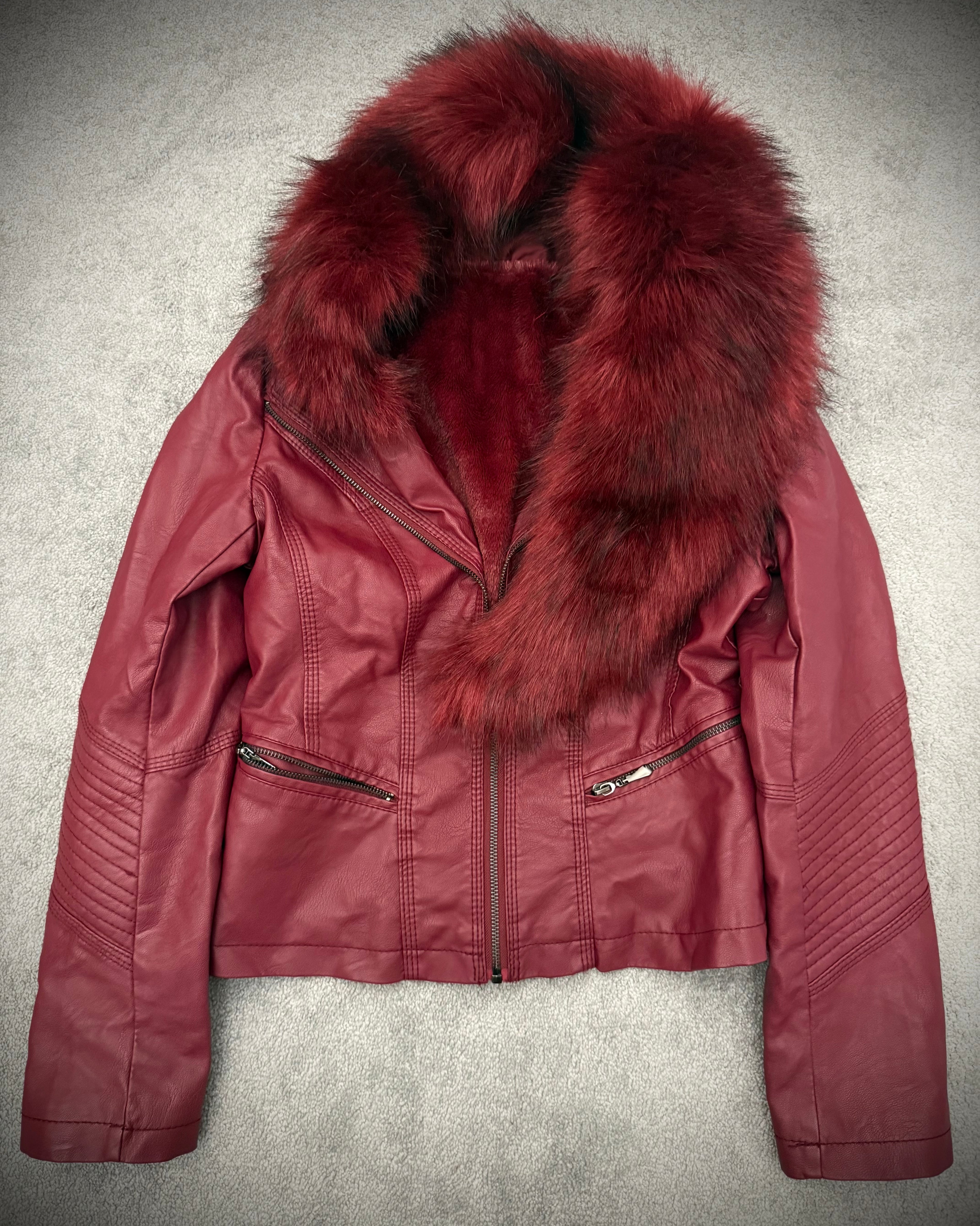 Mutant padded full fur interior leather jacket