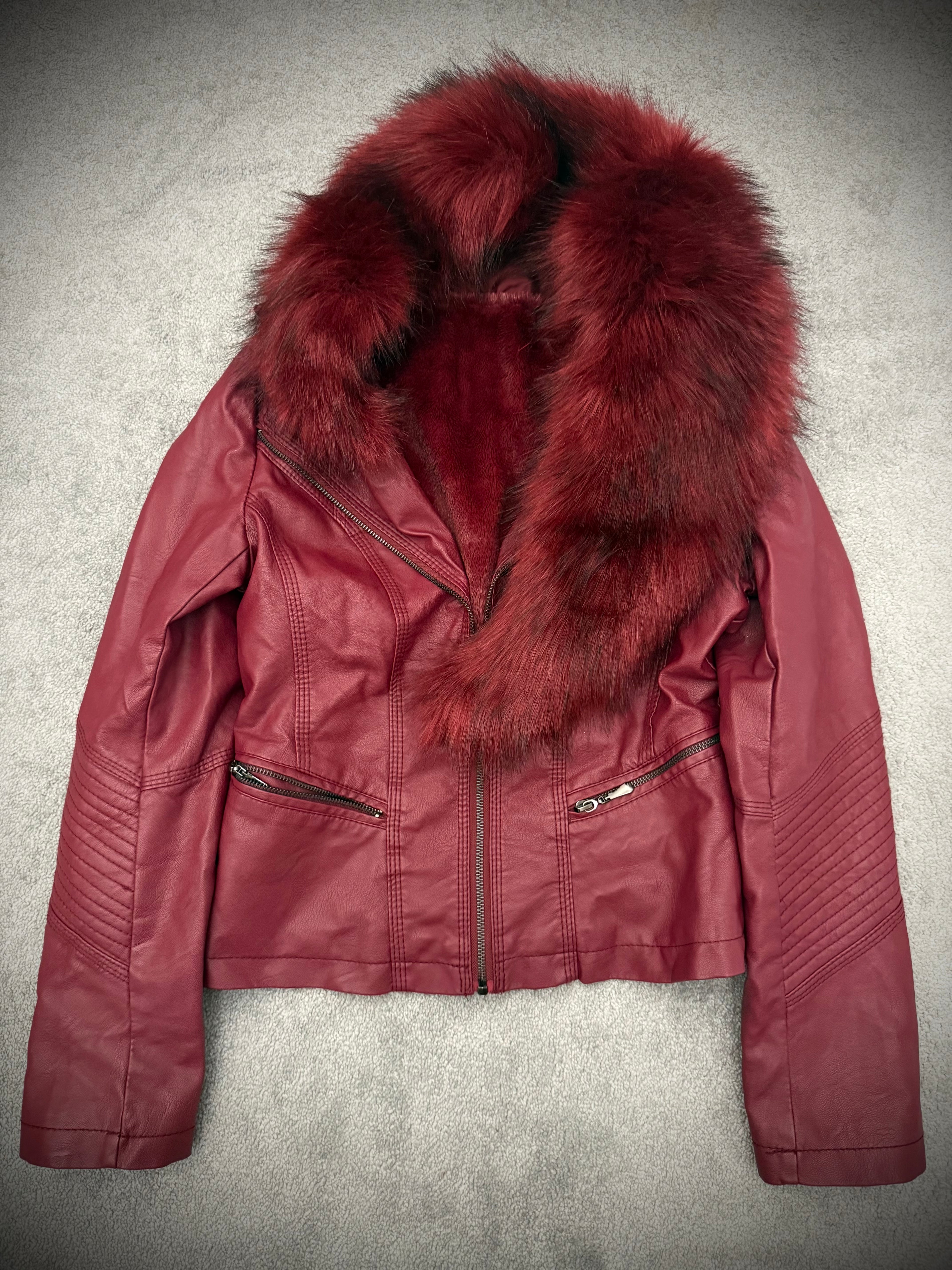 Mutant padded full fur interior leather jacket
