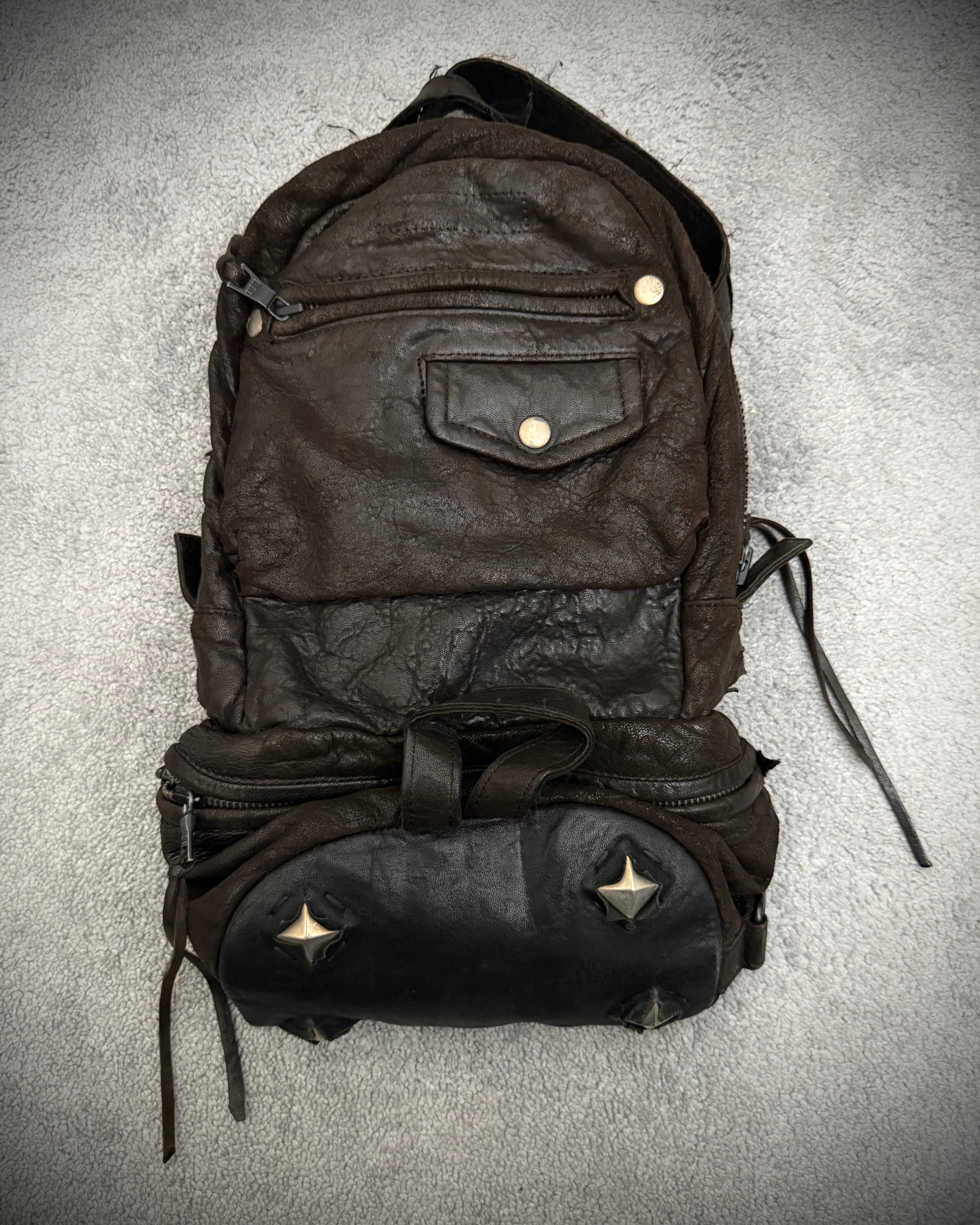 Jhonny Wolf Waxed Studded Leather Slingbag