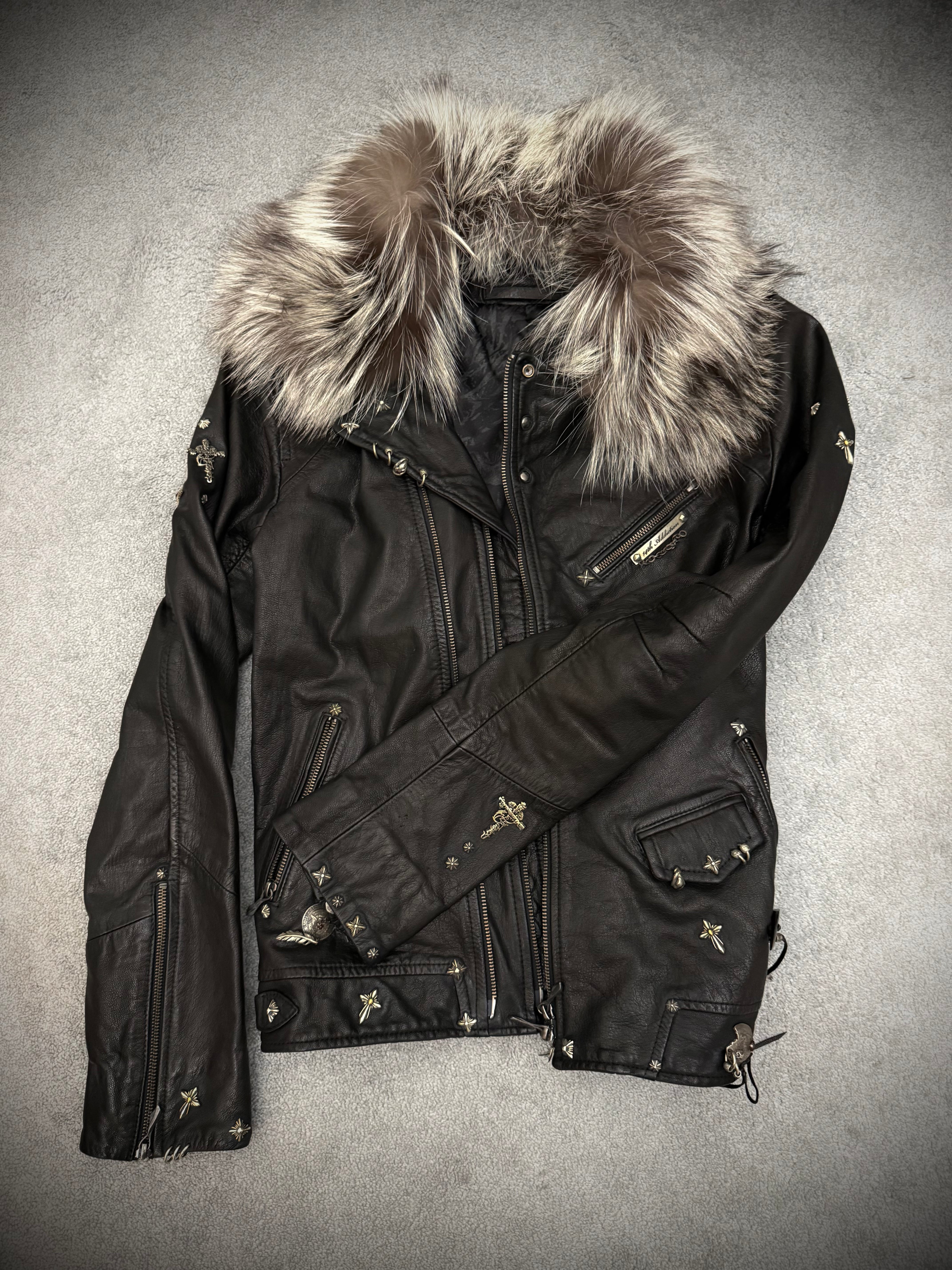 14th Addiction custom fur maxed out Radio 1 Leather Jacket