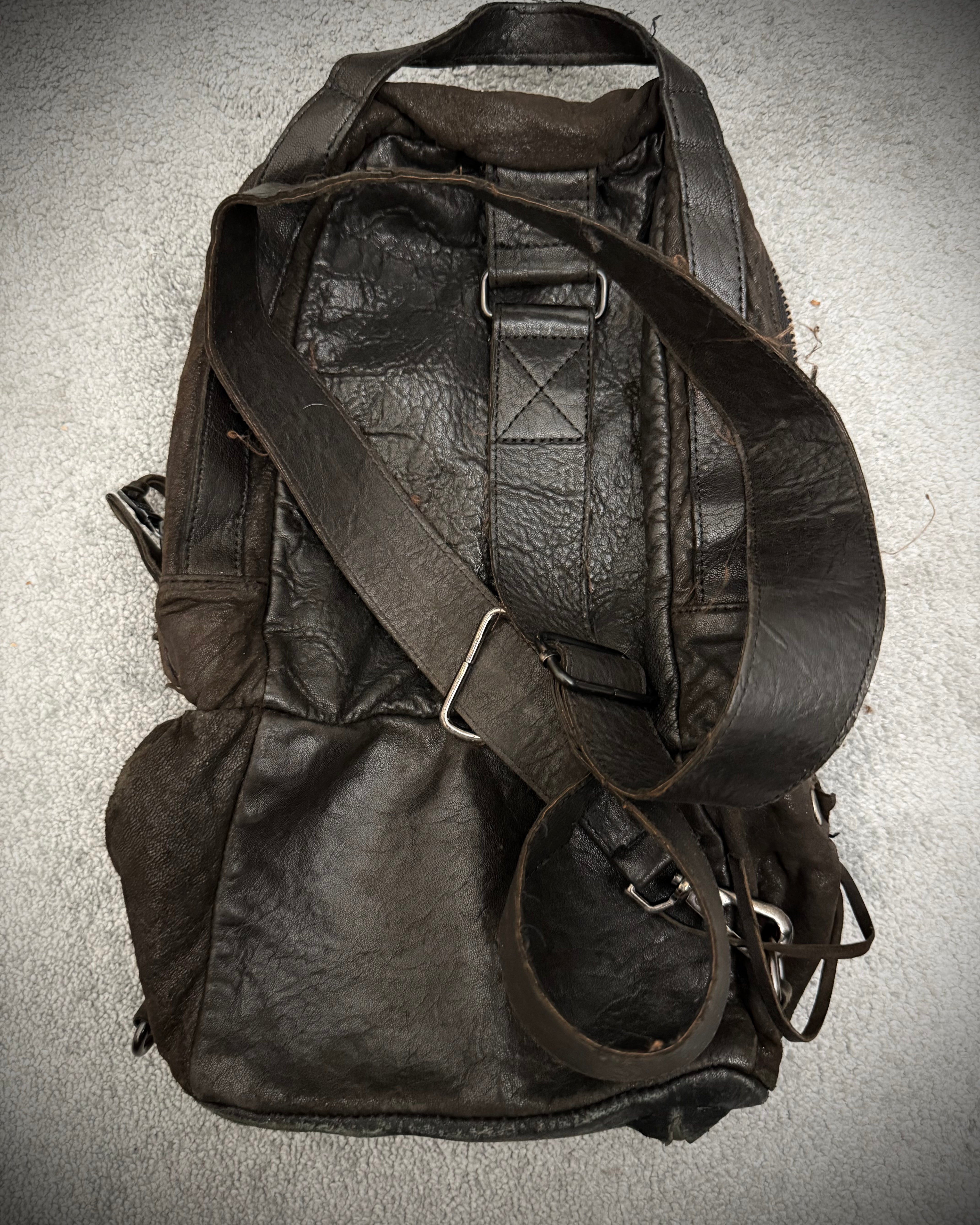 Jhonny Wolf Waxed Studded Leather Slingbag