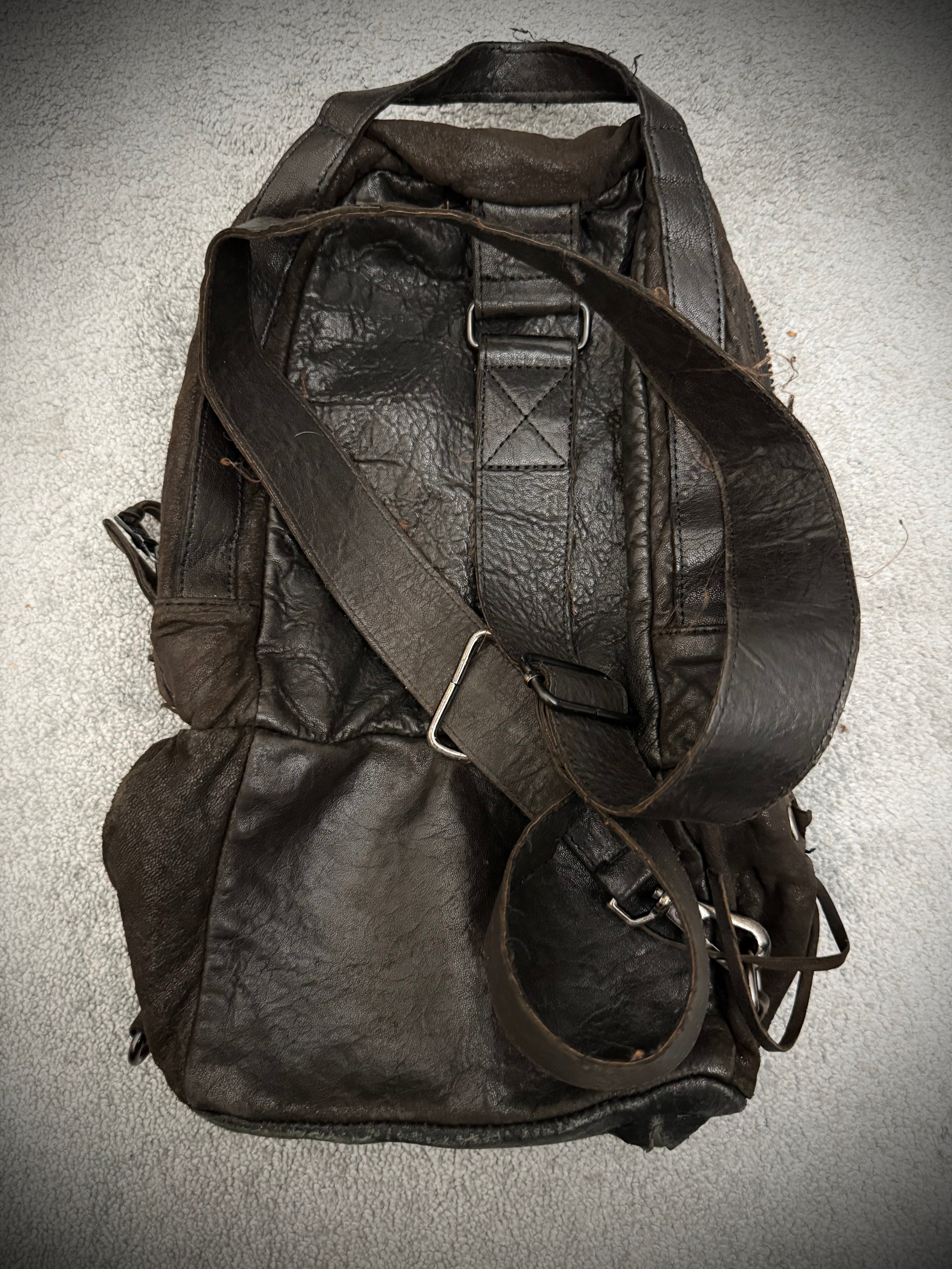 Jhonny Wolf Waxed Studded Leather Slingbag