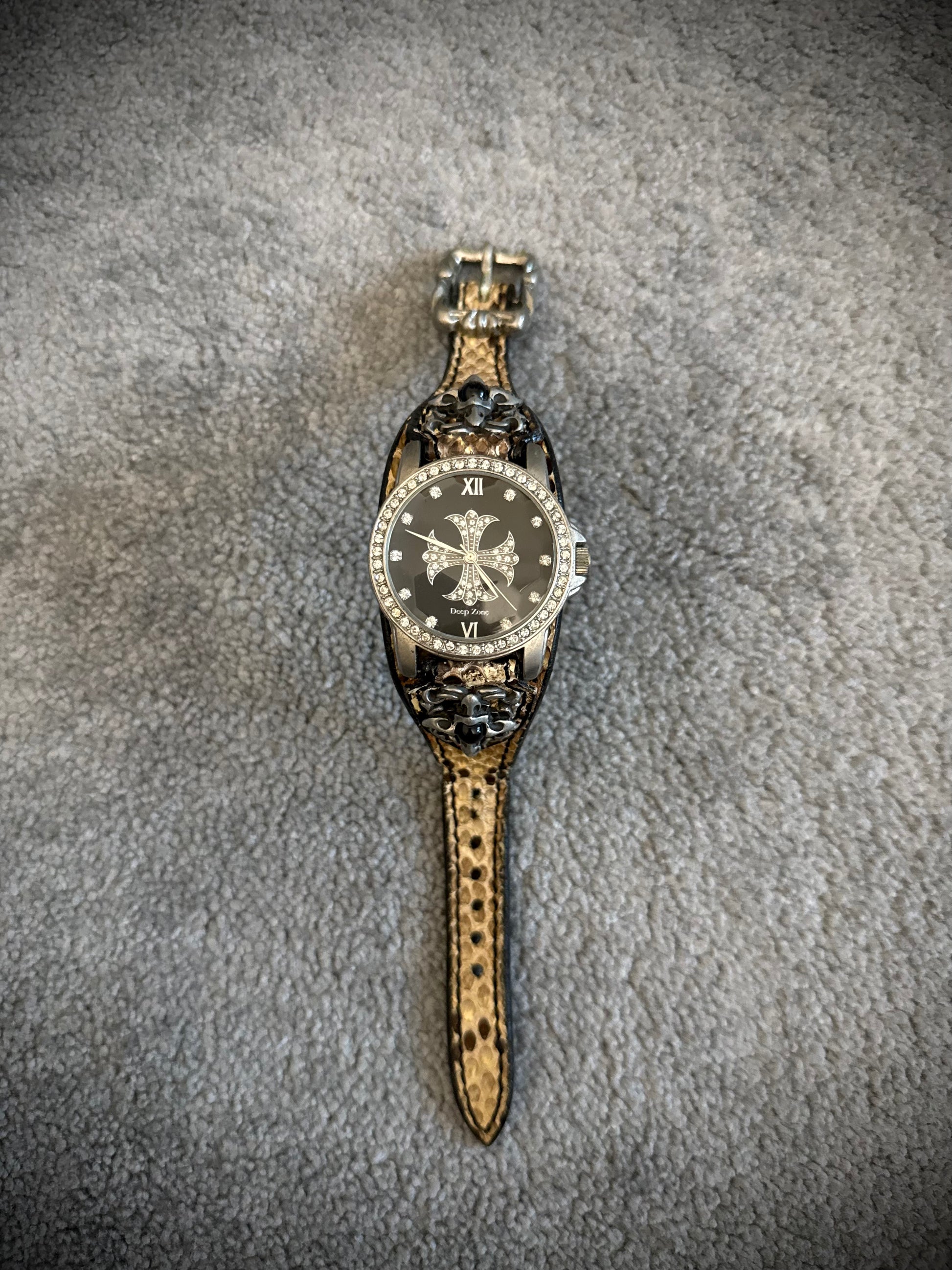 DZ snakeskin rhinestone tribal watch