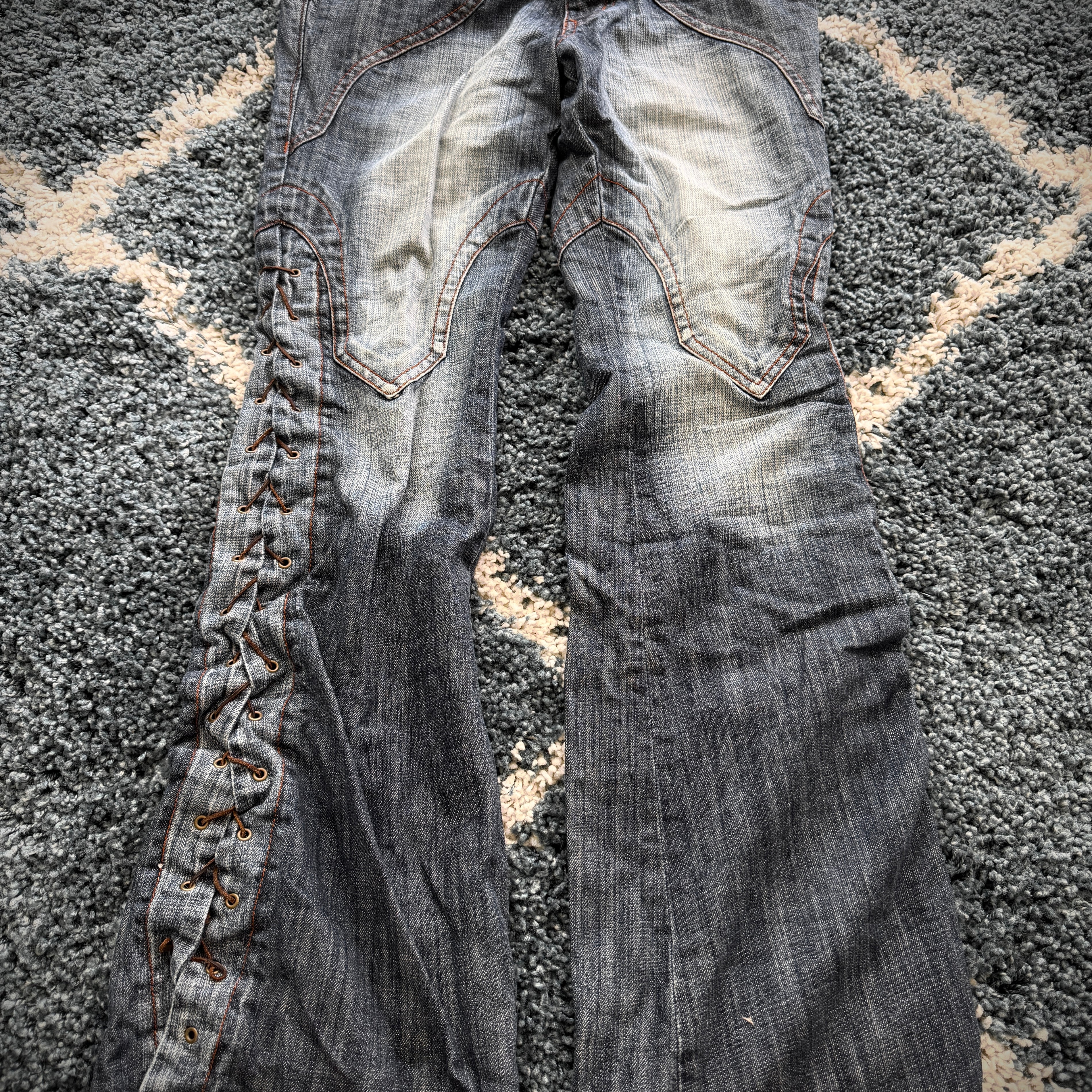 Tornado Mart Laced Up Flared Pants