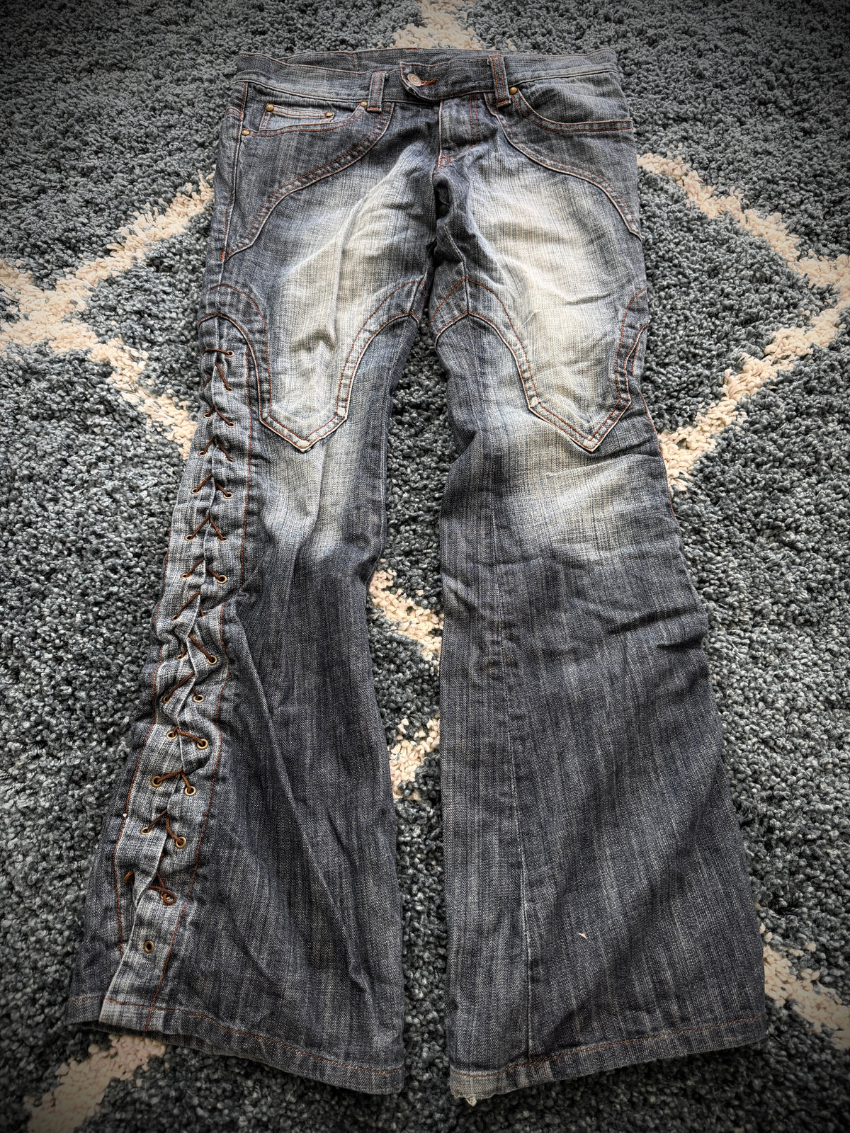 Tornado Mart Laced Up Flared Pants
