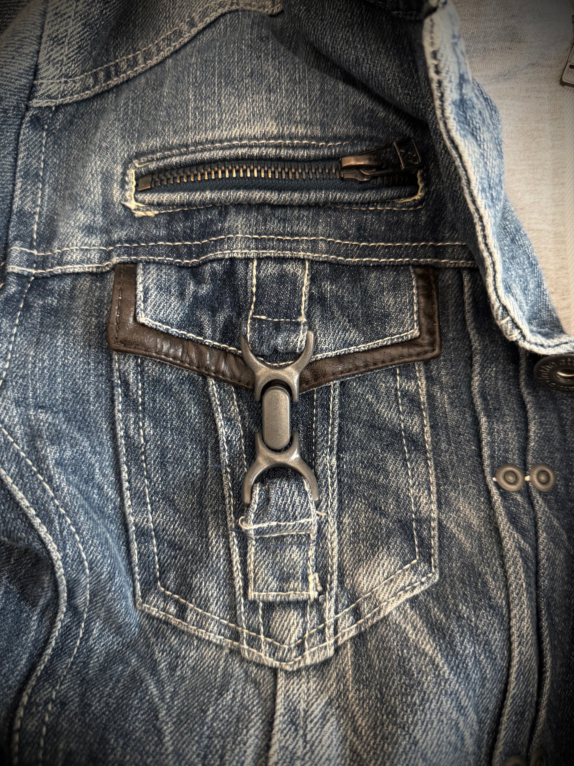 In the attic 2in1 hooded denim jacket