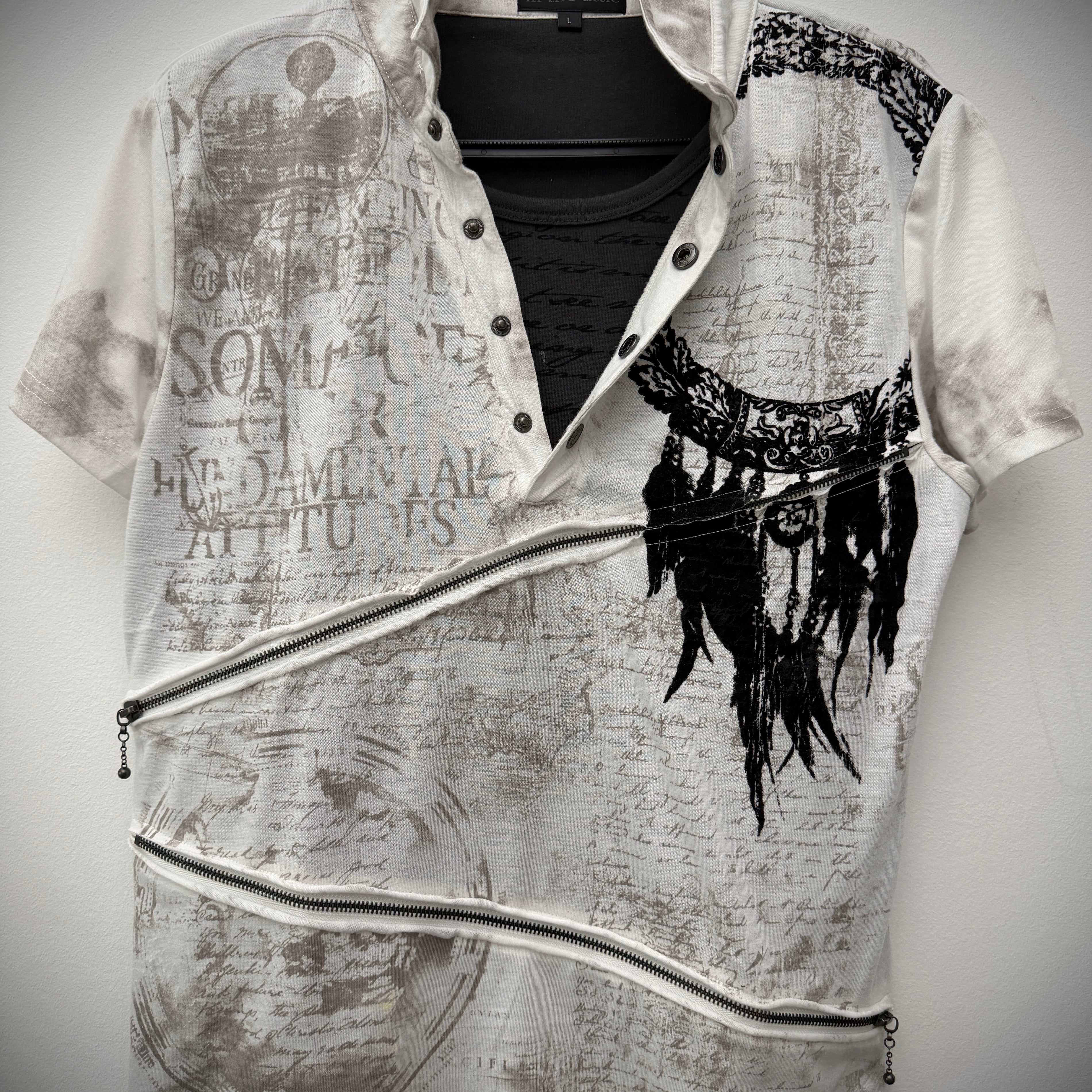 In The Attic Double Layered Poem Polo Shirt