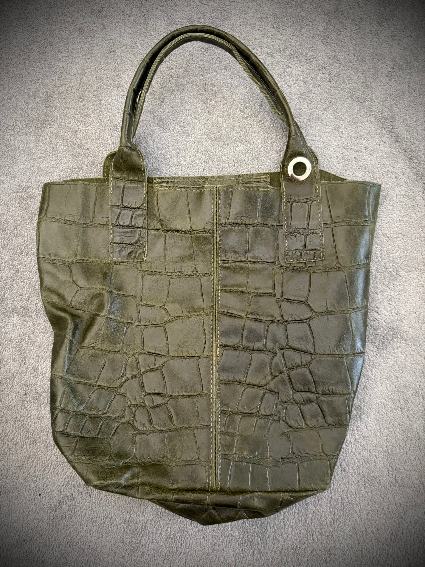 Crocodile leather tote bag