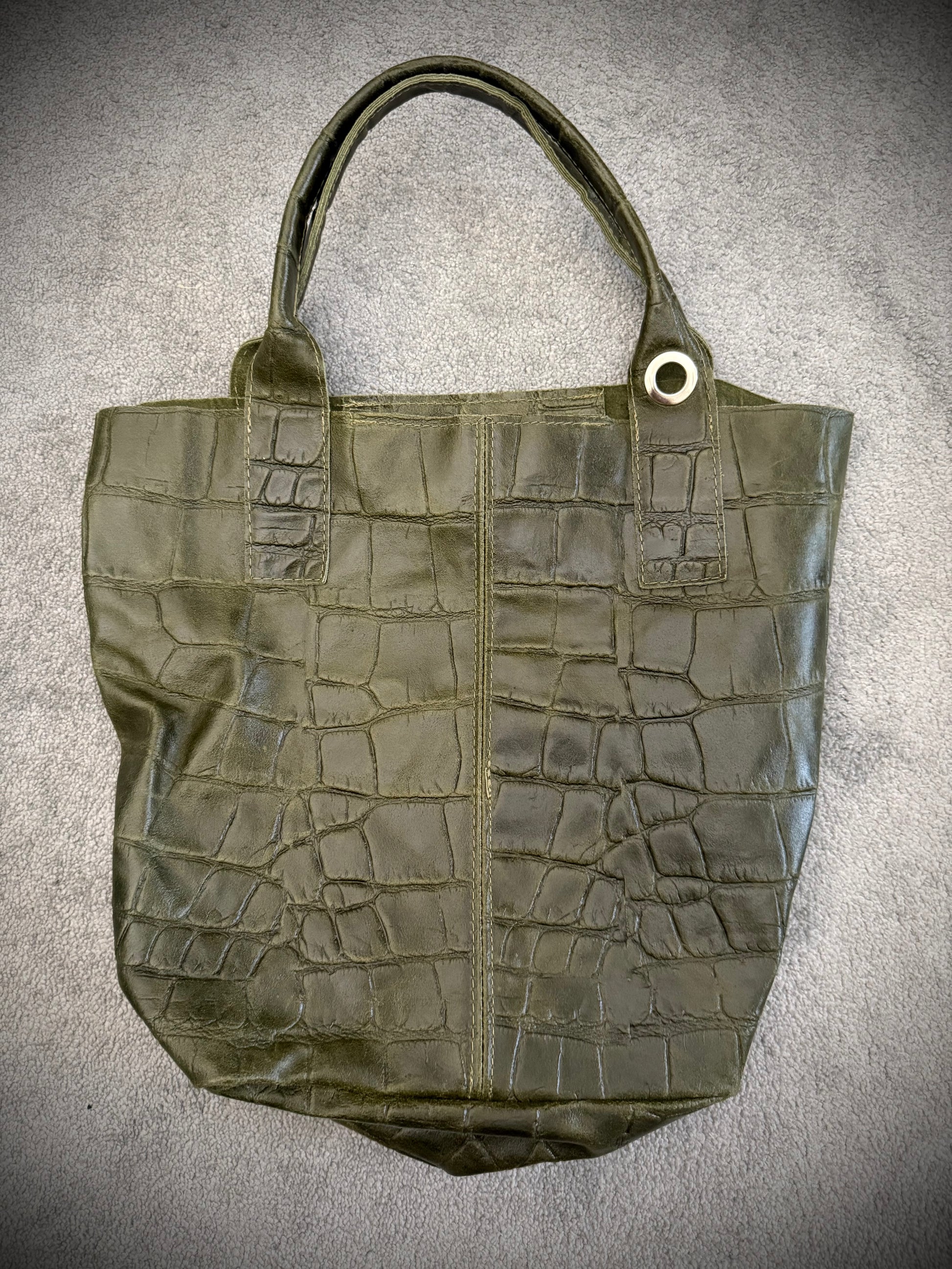 Crocodile leather tote bag