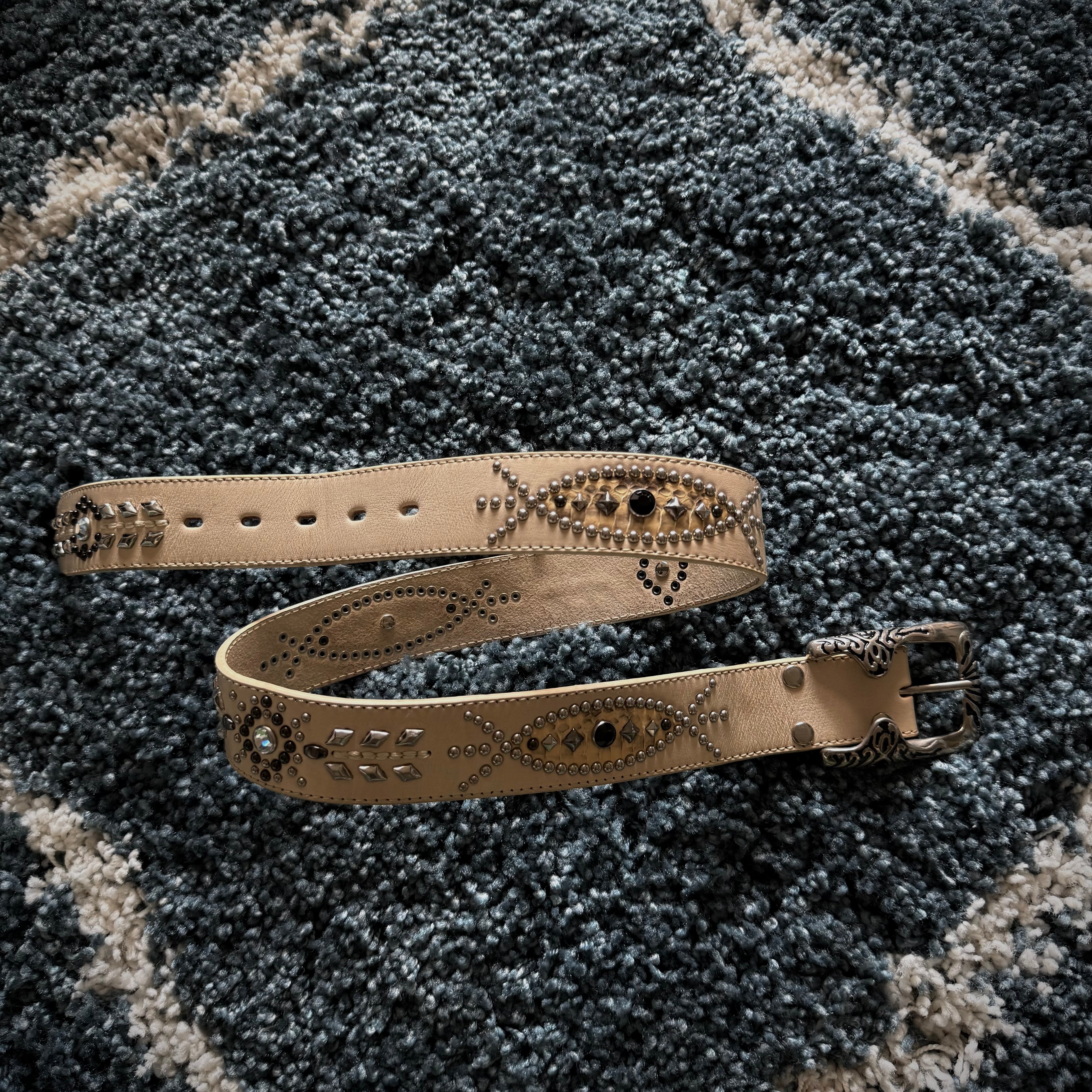 Tornado Mart Snakeskin Black Star Belt