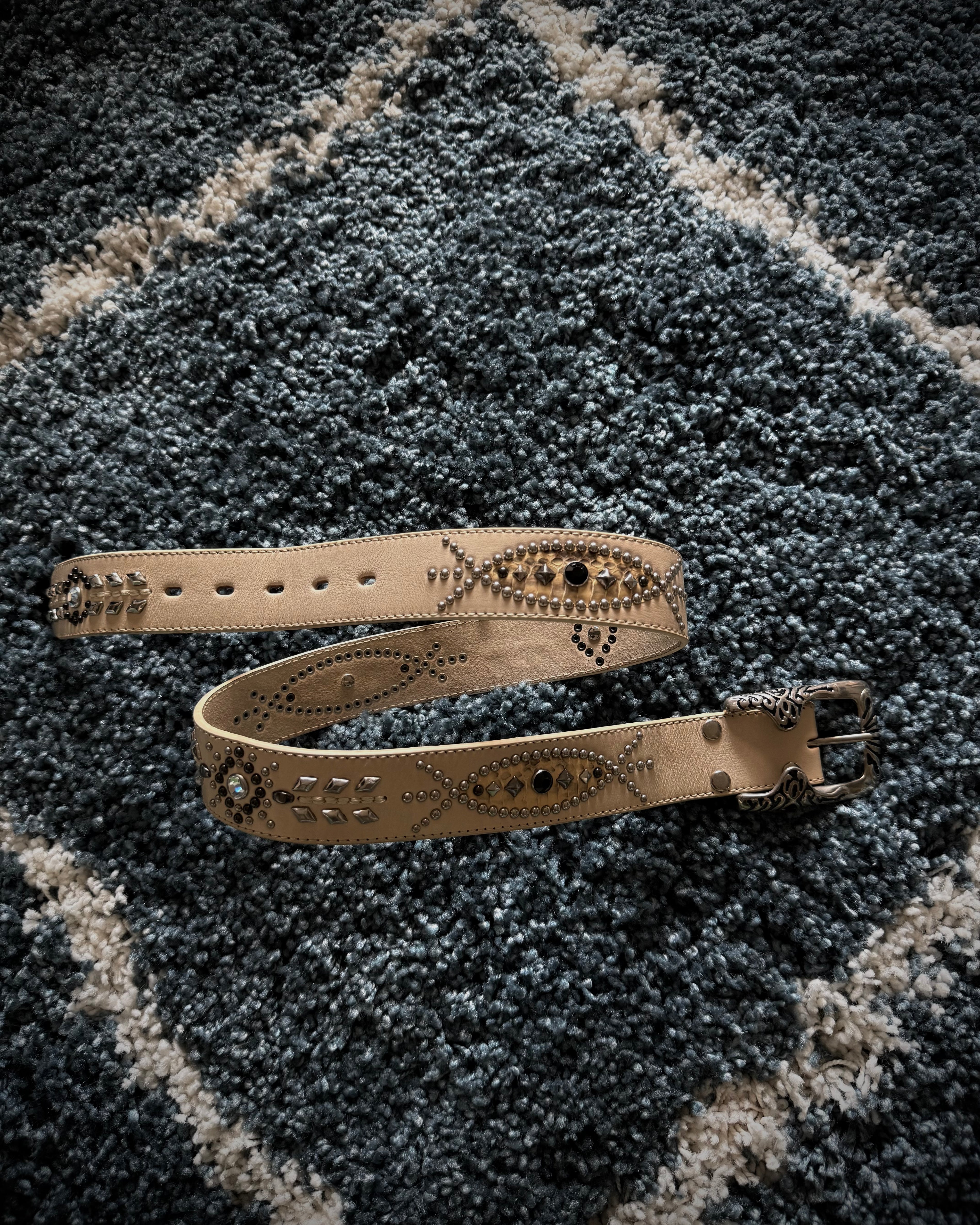 Tornado Mart Snakeskin Black Star Belt