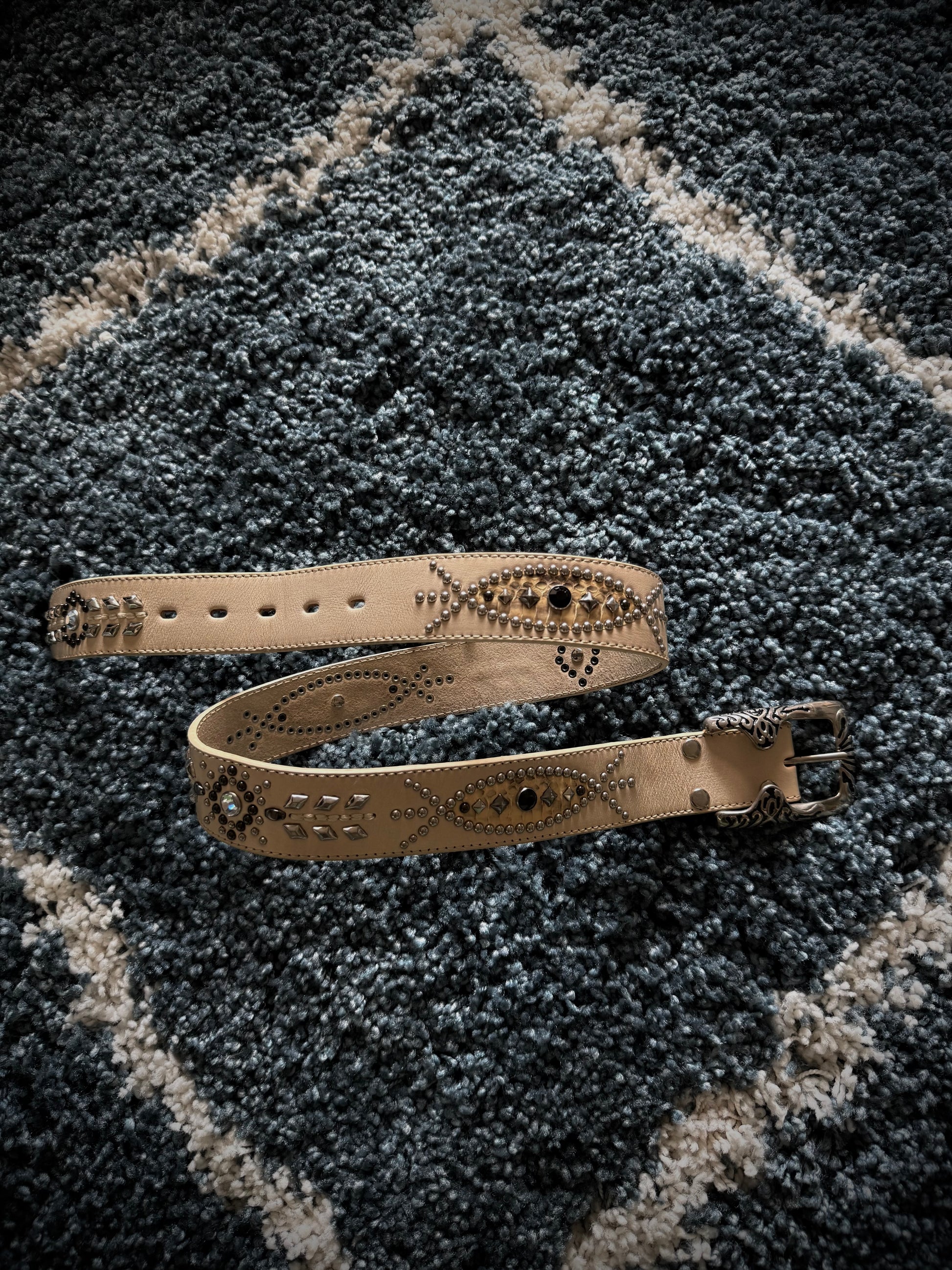 Tornado Mart Snakeskin Black Star Belt