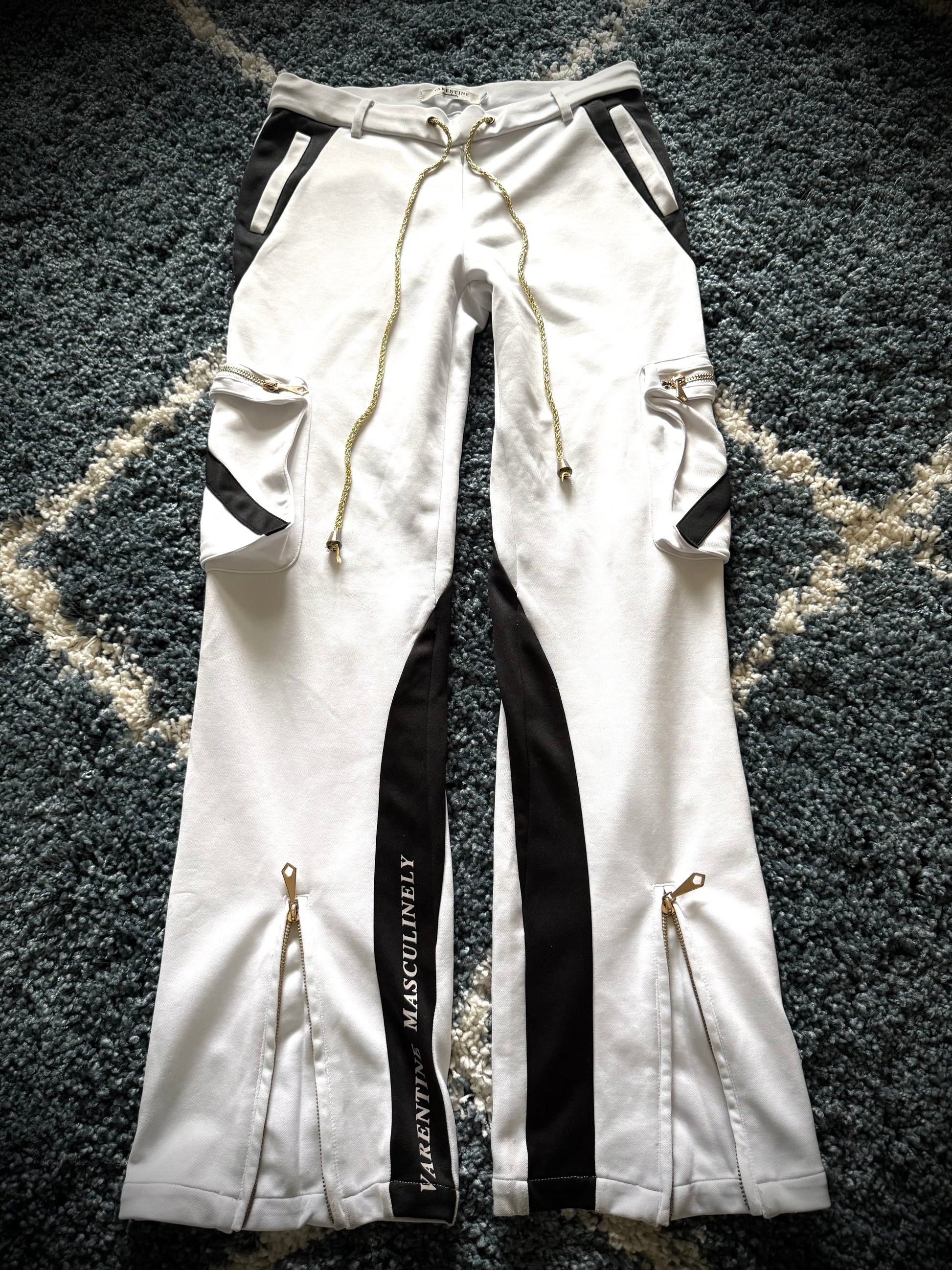 Valentine golden laced up cargo sweatpants