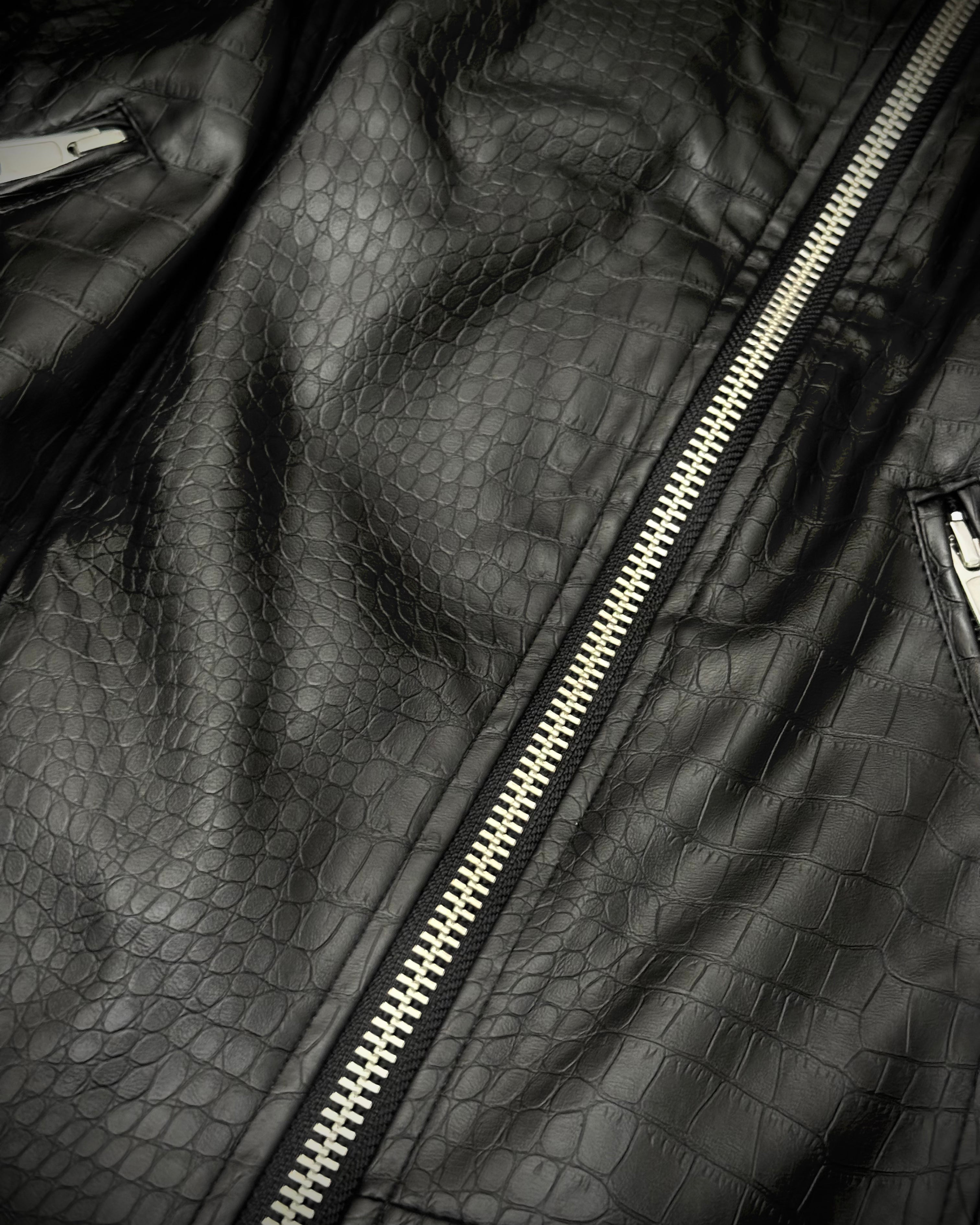 Esma Asymetrical crocodile jacket