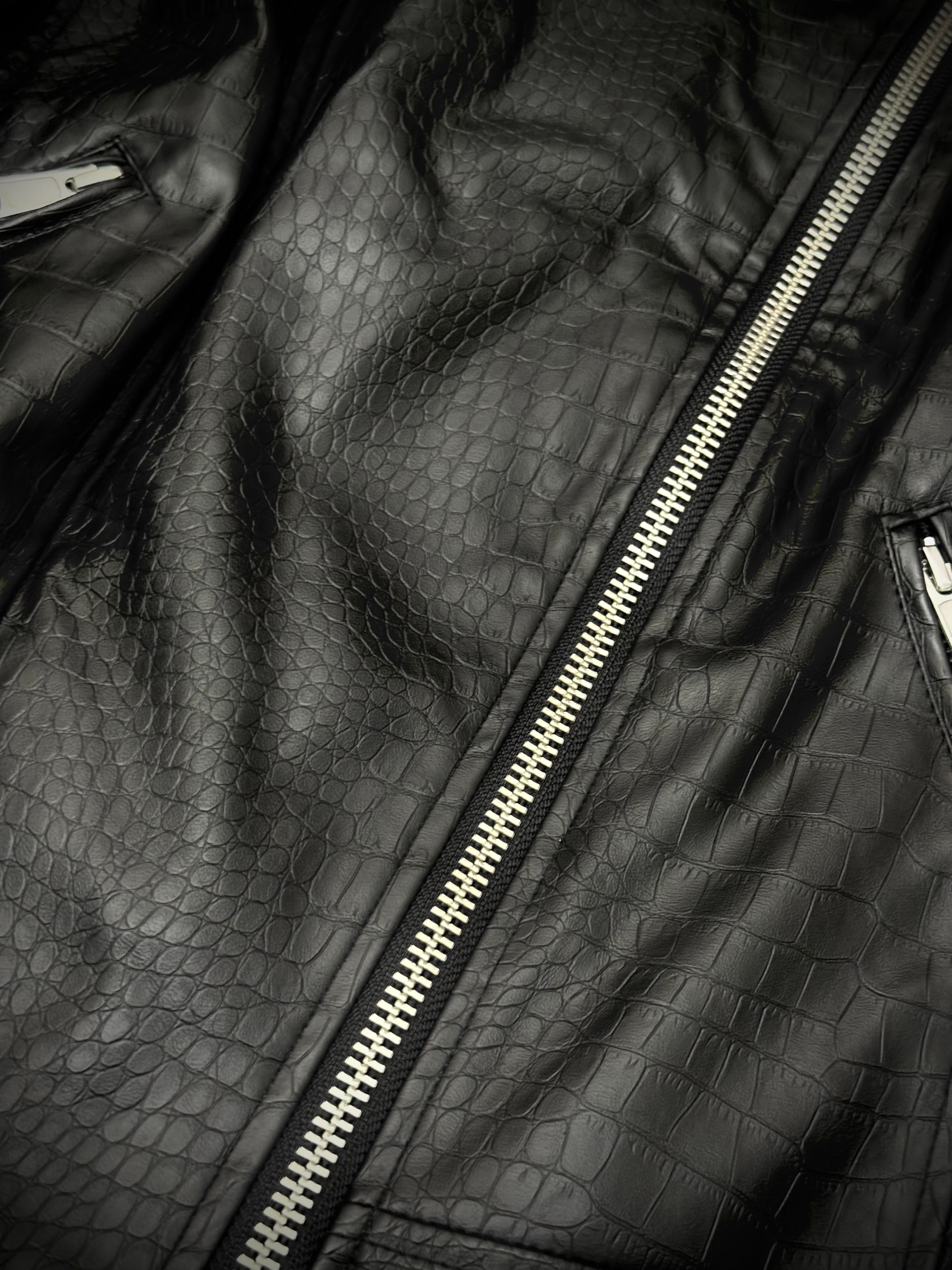 Esma Asymetrical crocodile jacket