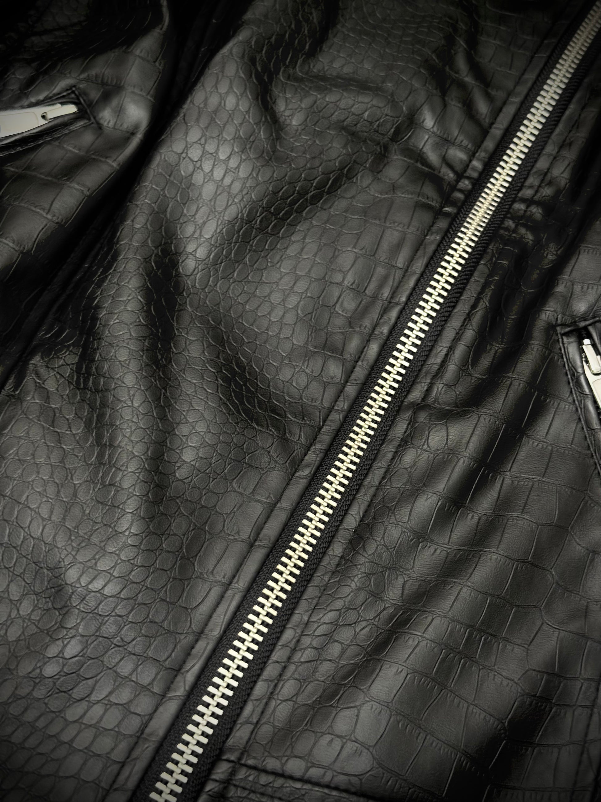 Esma Asymetrical crocodile jacket