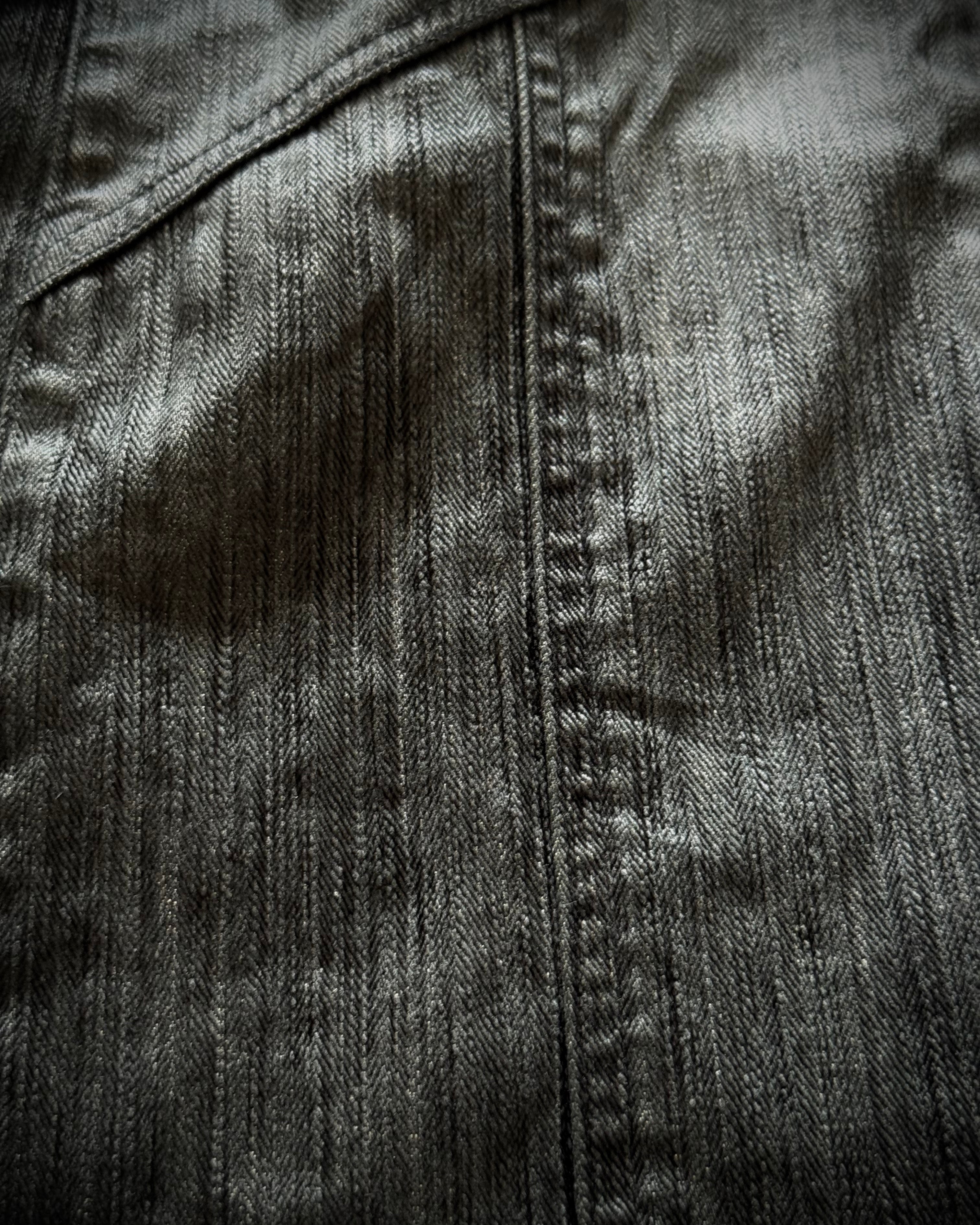 Schlussel textured flared denim