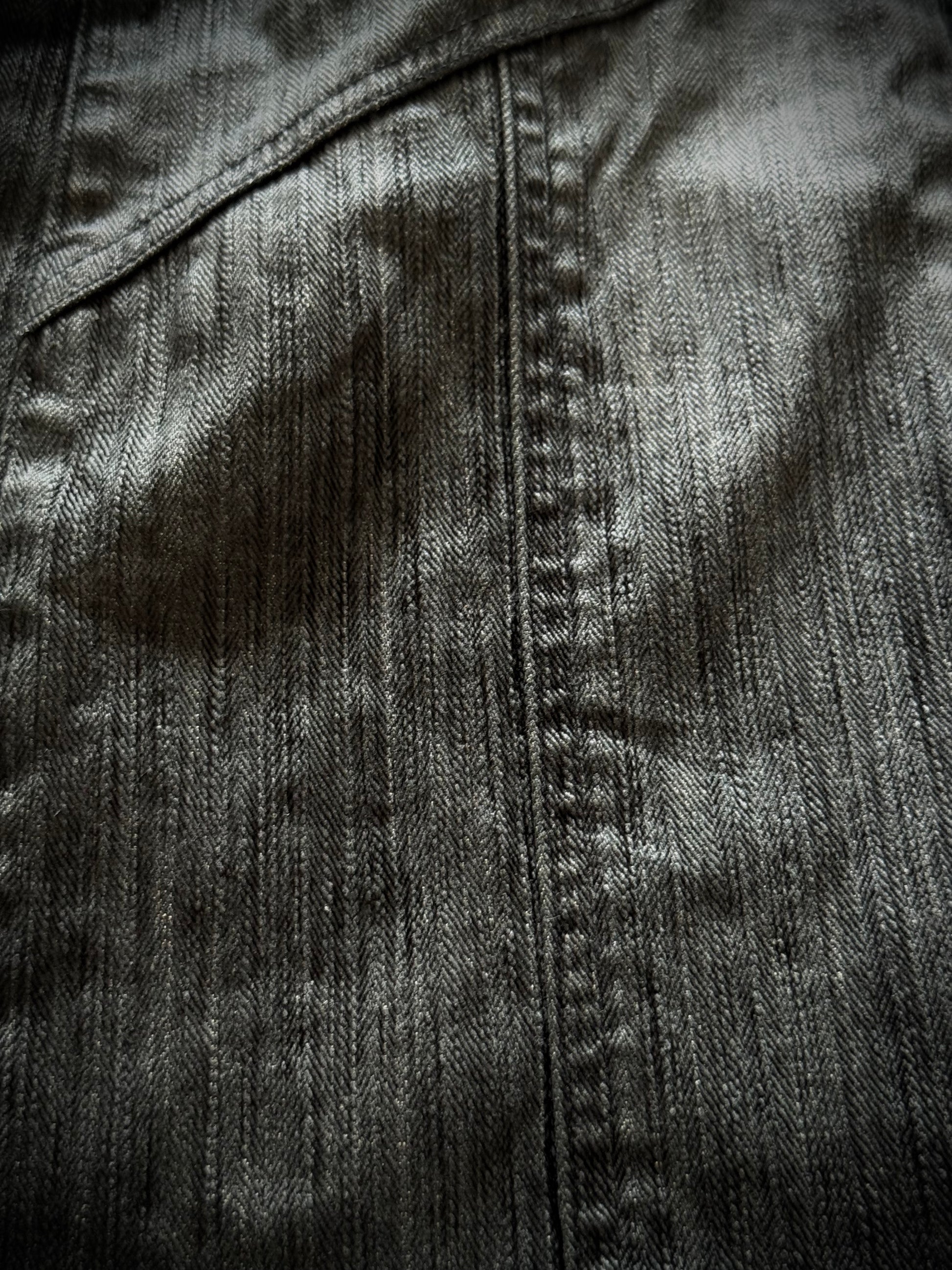 Schlussel textured flared denim