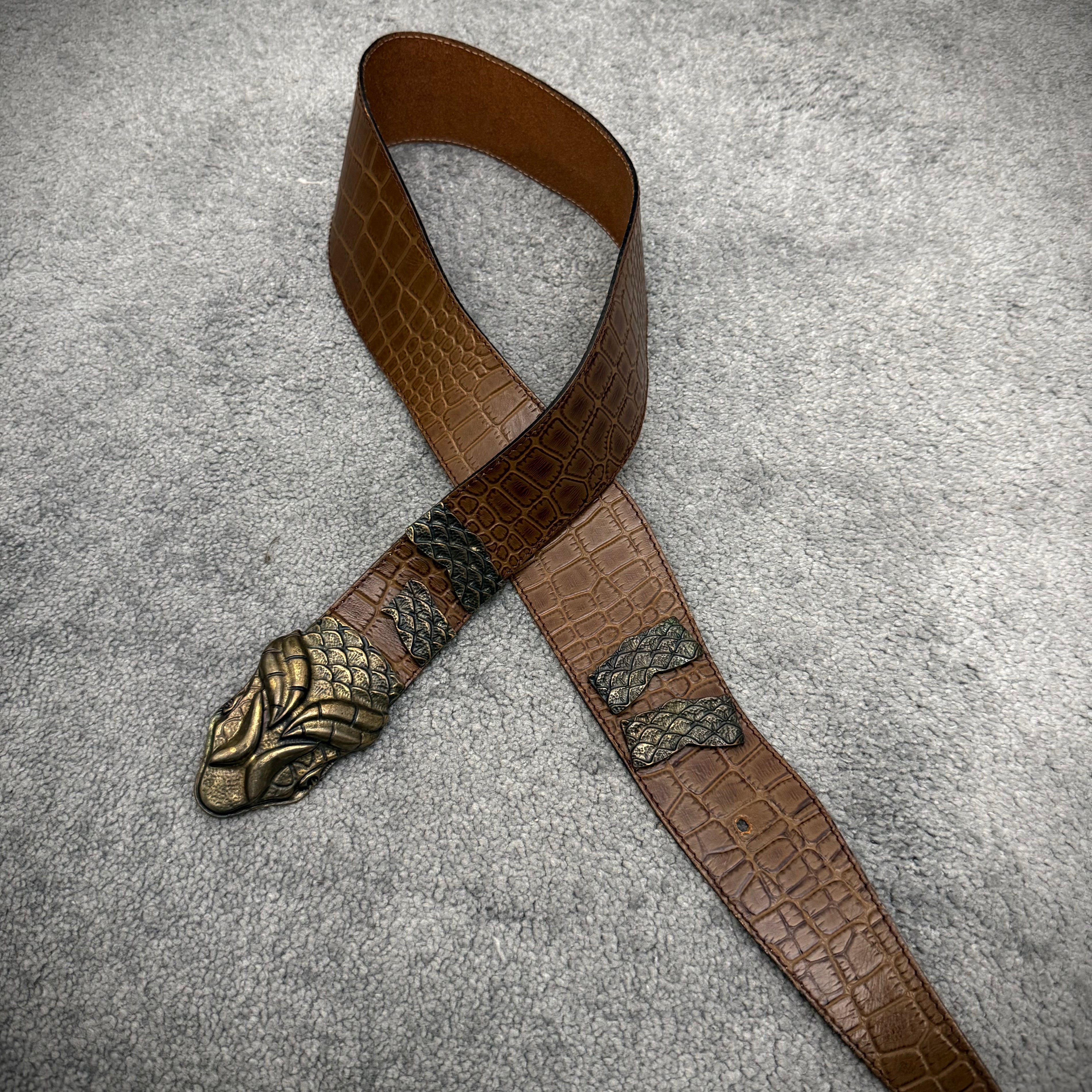 MUTANT croc snakehead buckle waistbelt