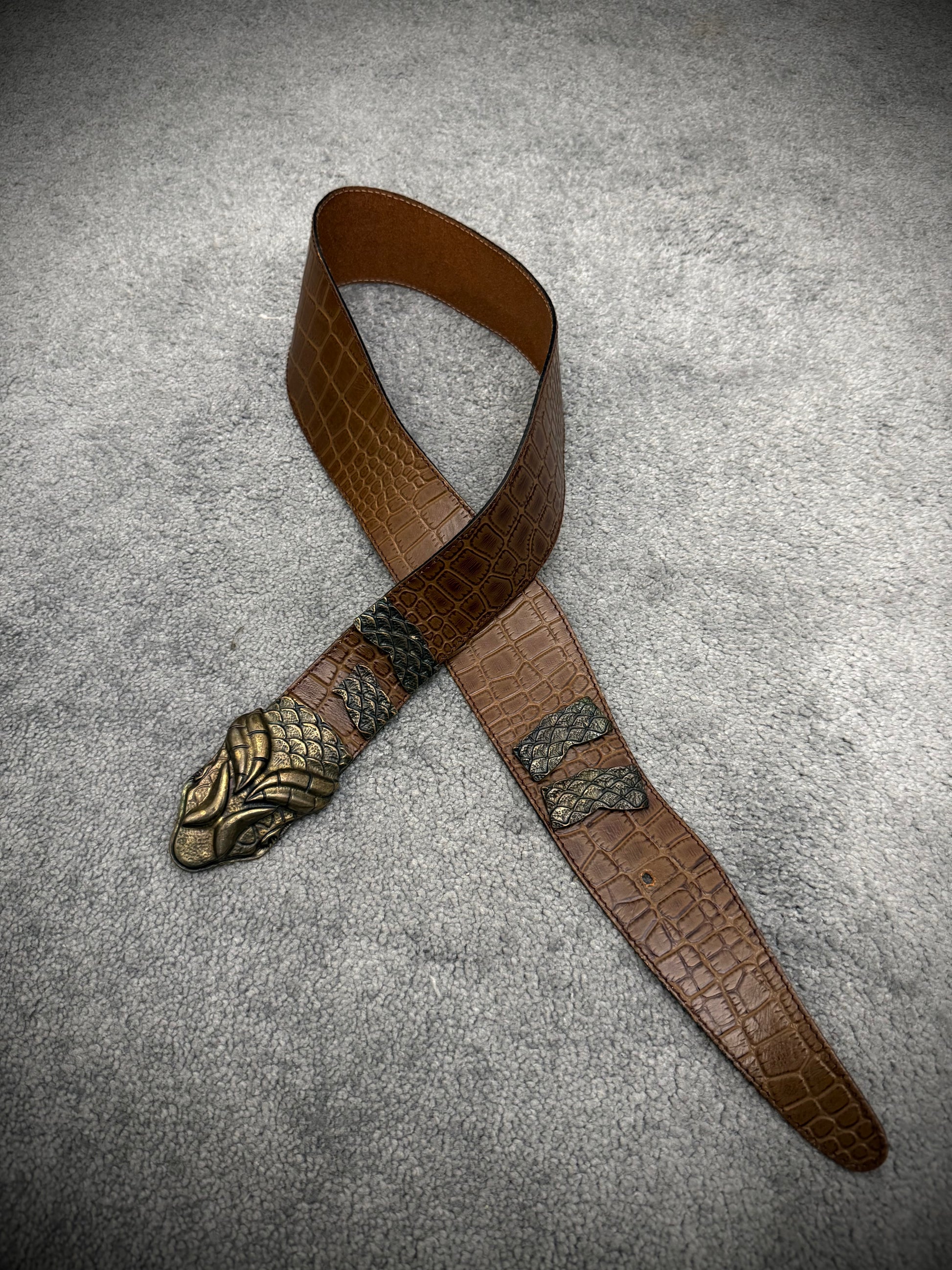 MUTANT croc snakehead buckle waistbelt