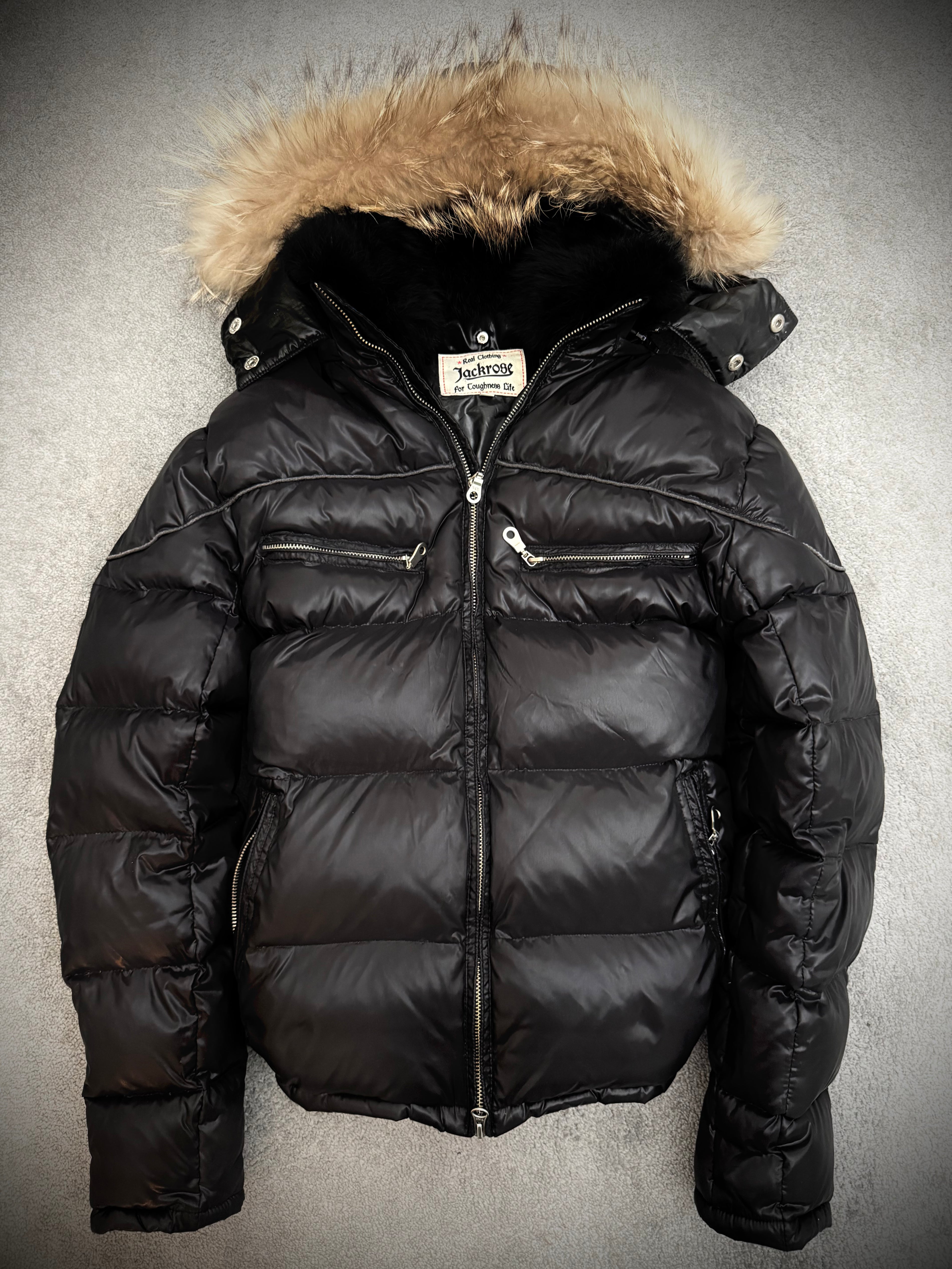 Jack Rose double fox fur detachable hood puffer jacket