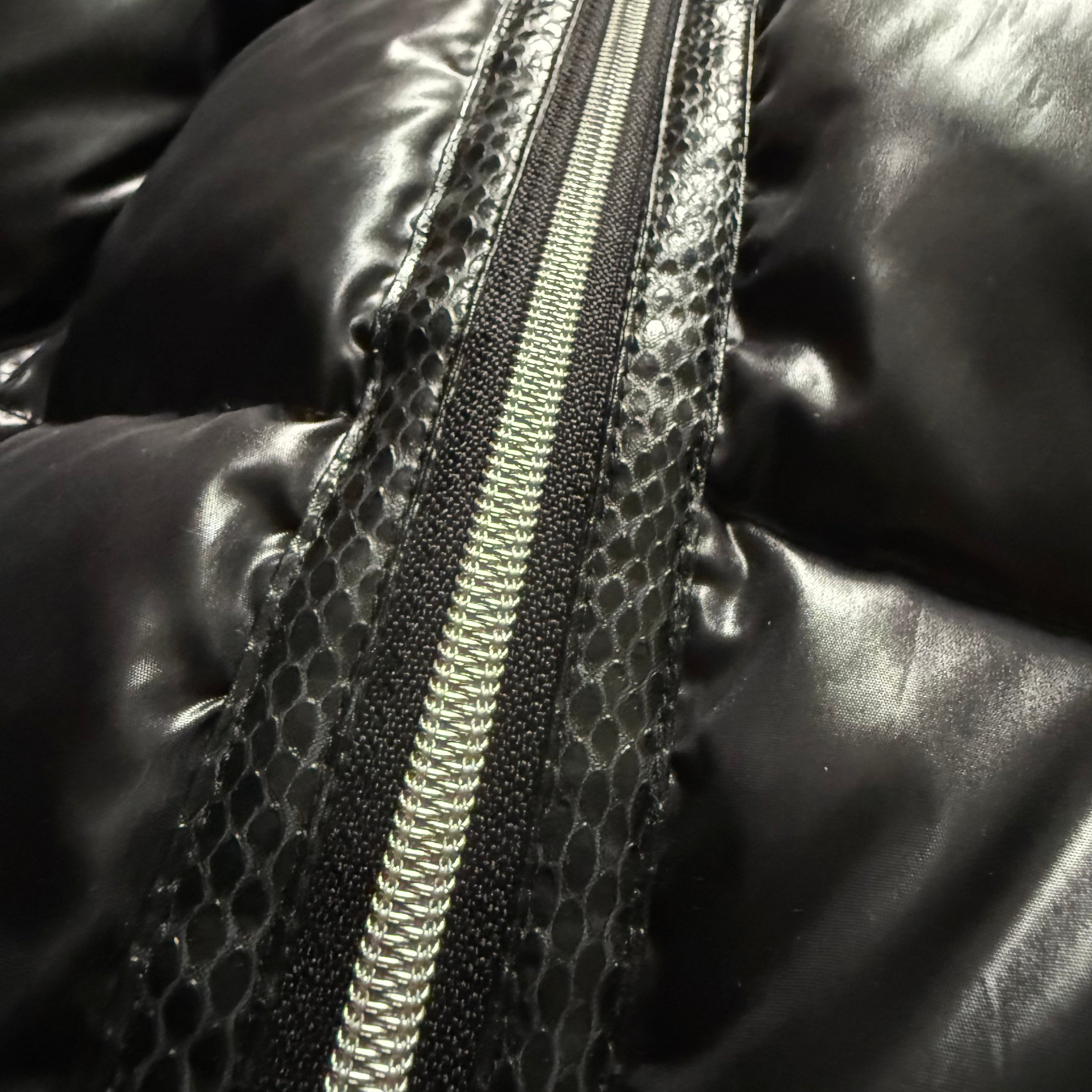Tornado Mart Asymetrical Snakeskin Puffer Jacket