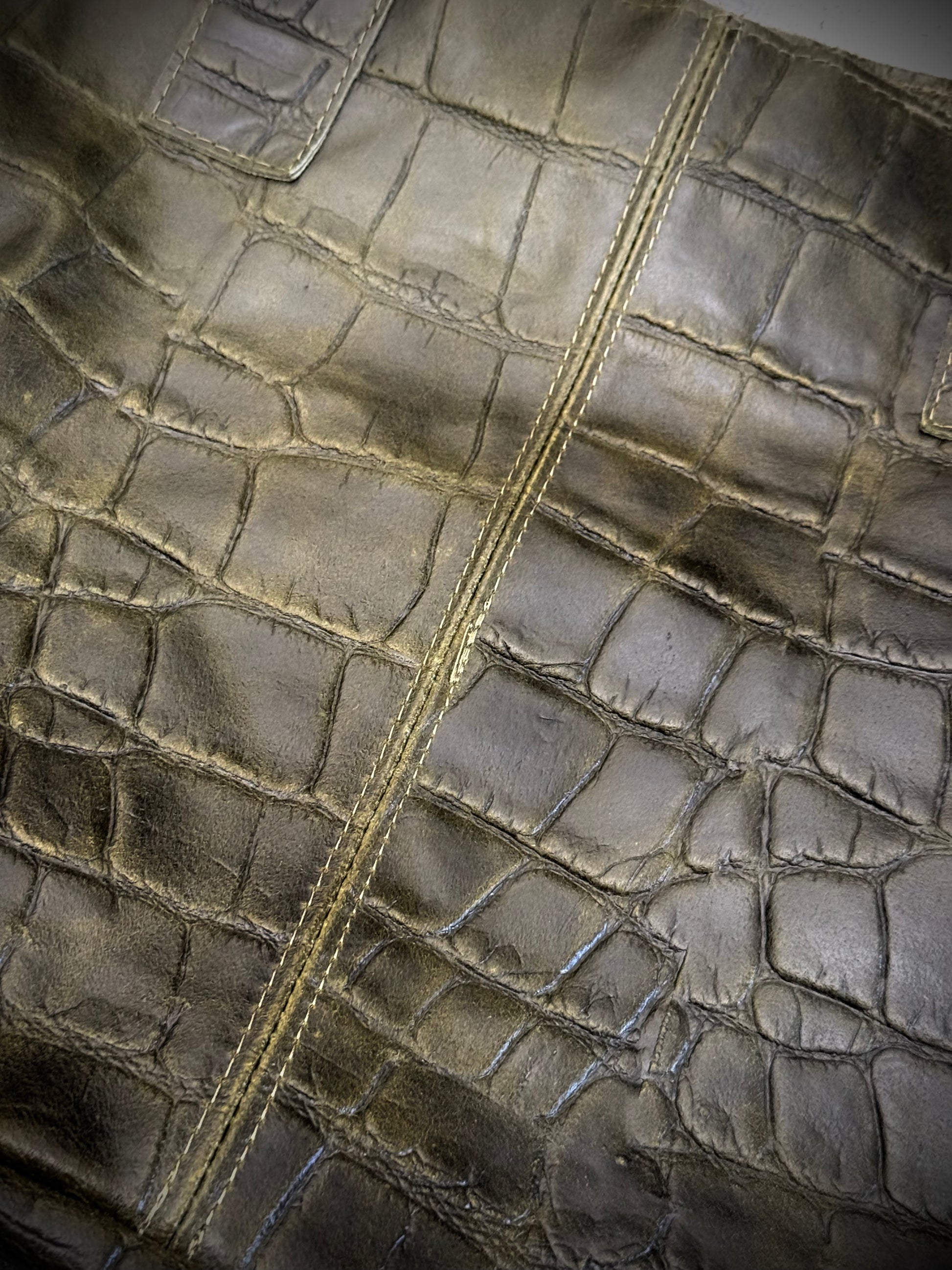Crocodile leather tote bag