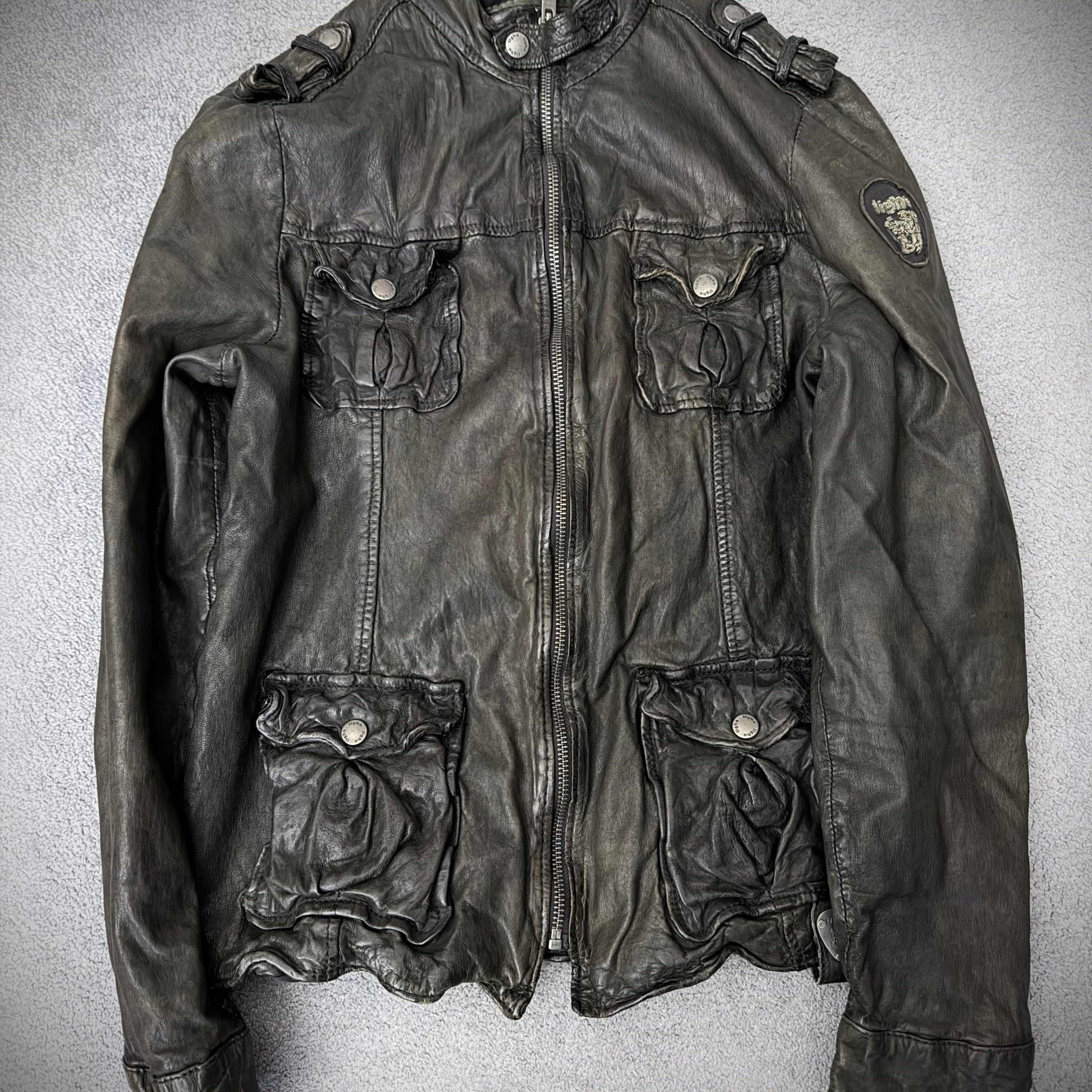 Tigha Military Leather Jacket