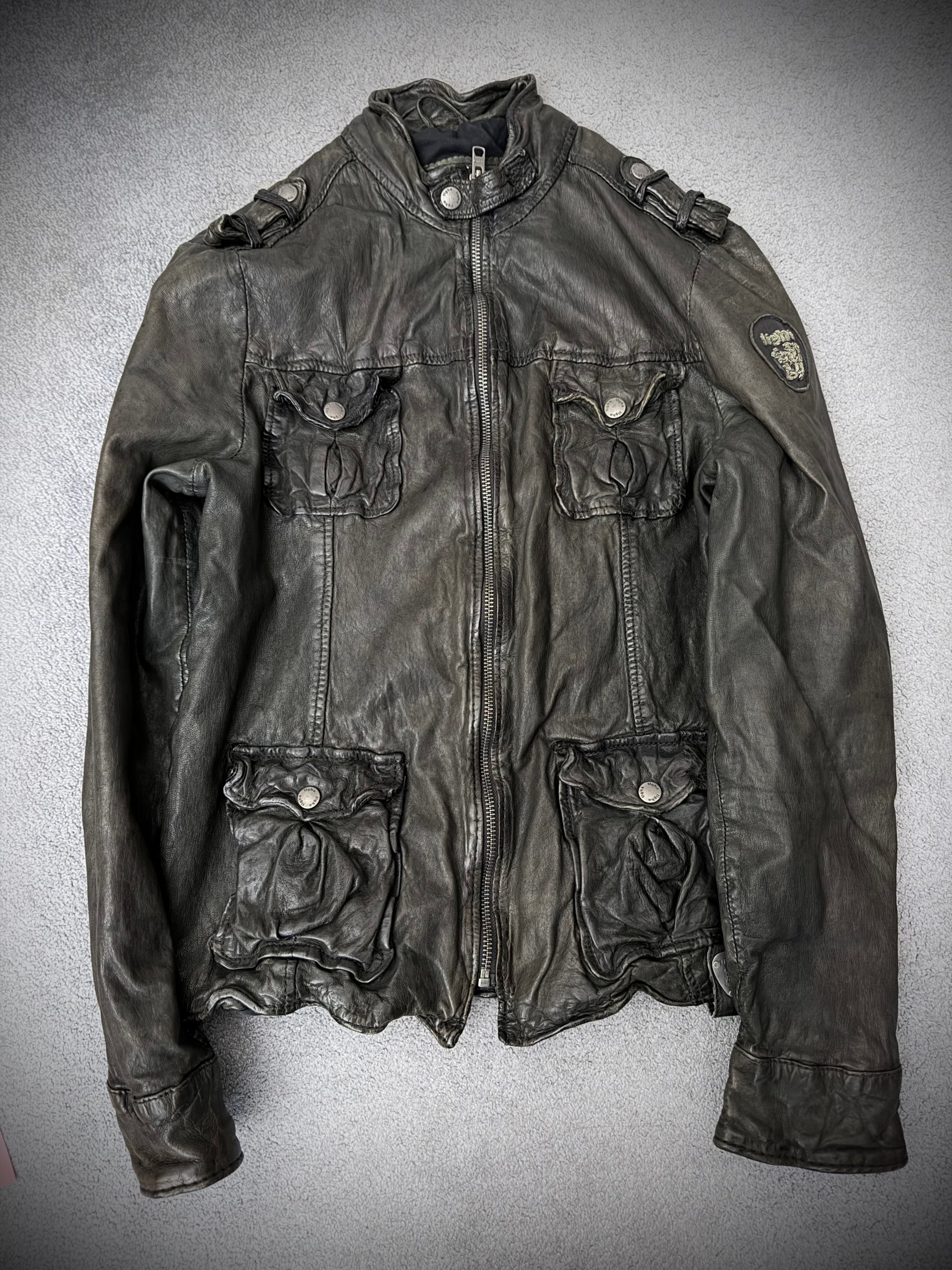 Tigha Military Leather Jacket