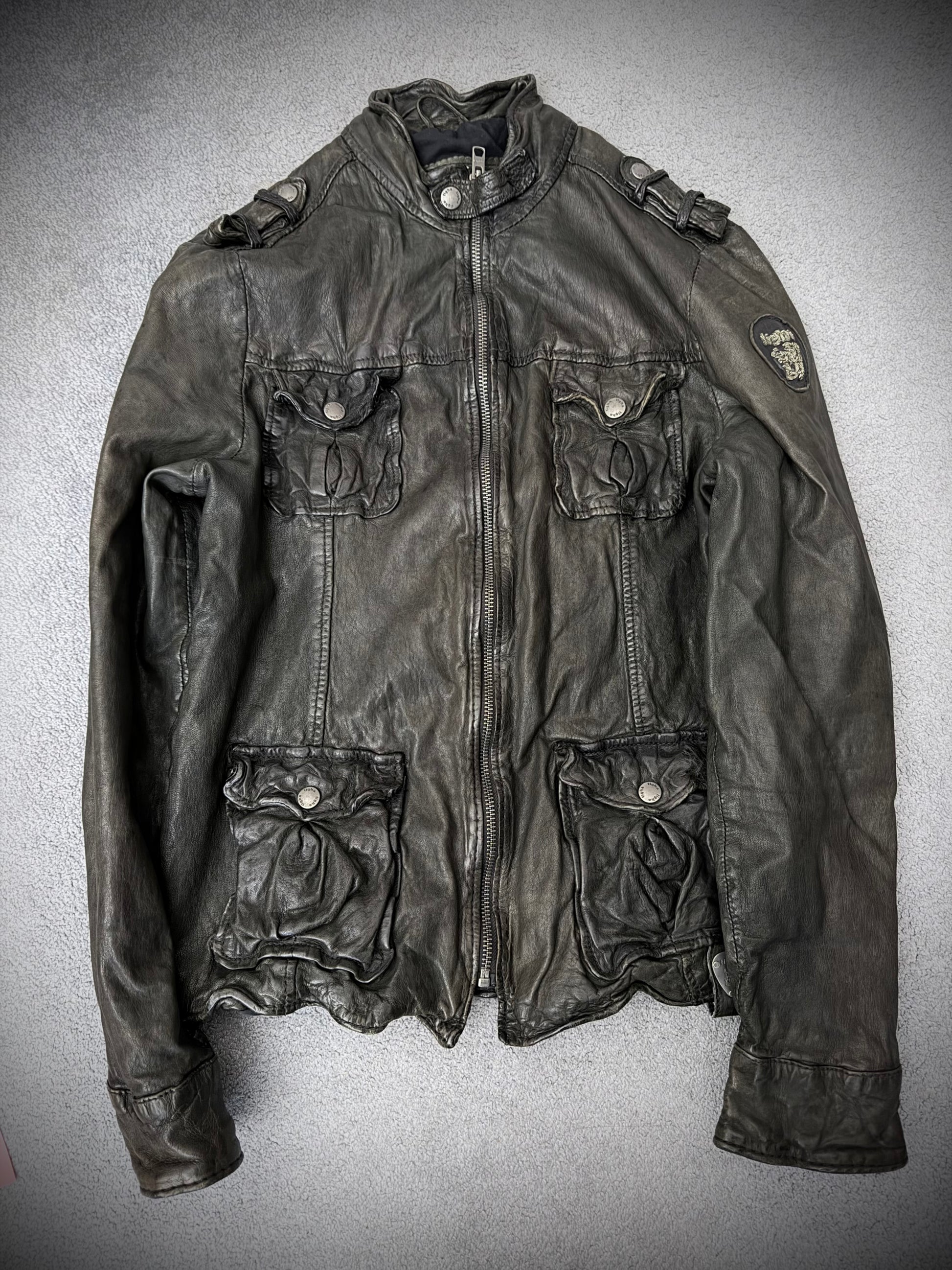 Tigha Military Leather Jacket