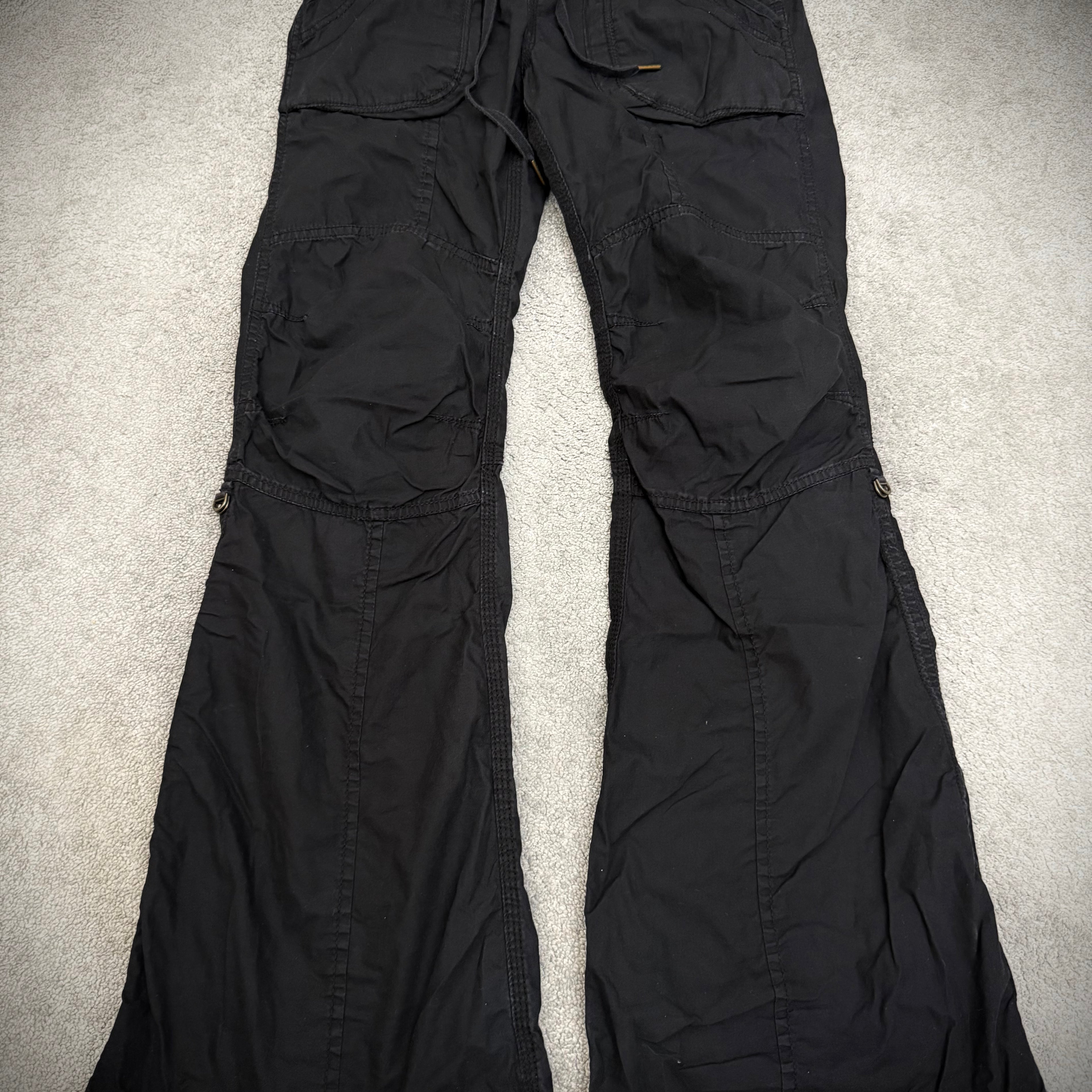 G.O.A Flared Black Cargo Pants