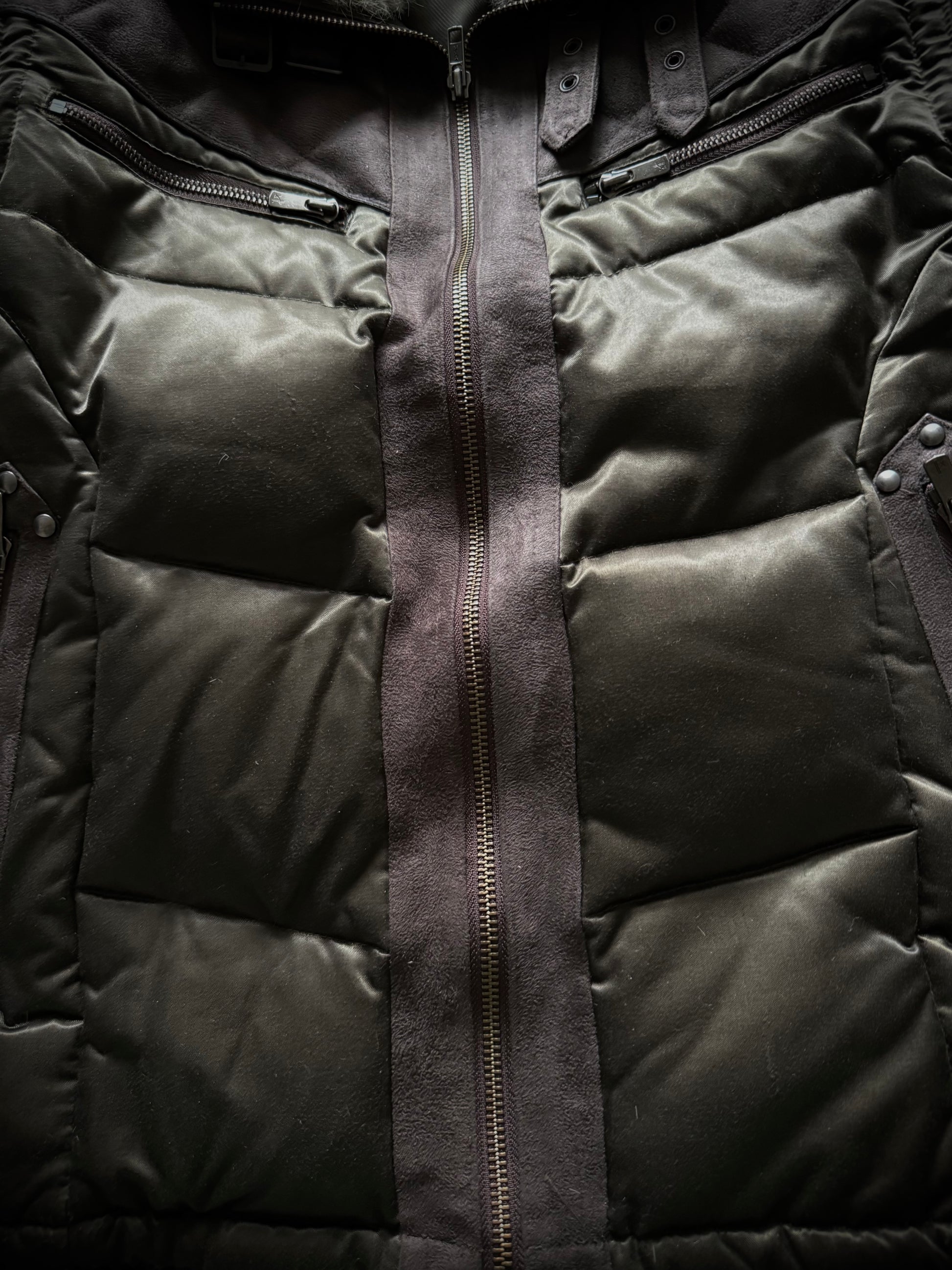 Schlussel convertible rabbit fur puffer jacket