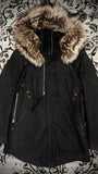14th Addiction Fox Fur Waxed Gas Mask Parka Jacket