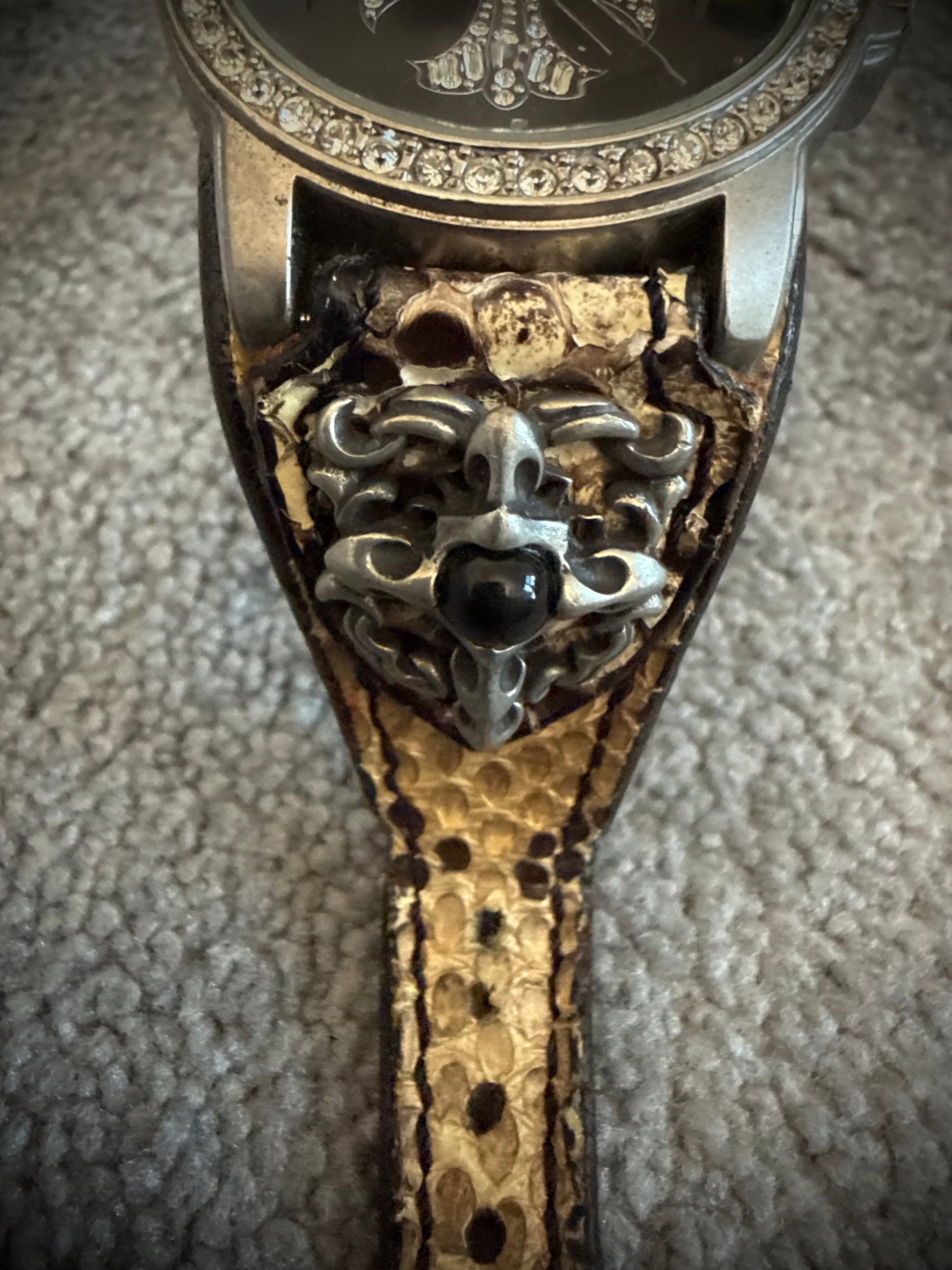 DZ snakeskin rhinestone tribal watch