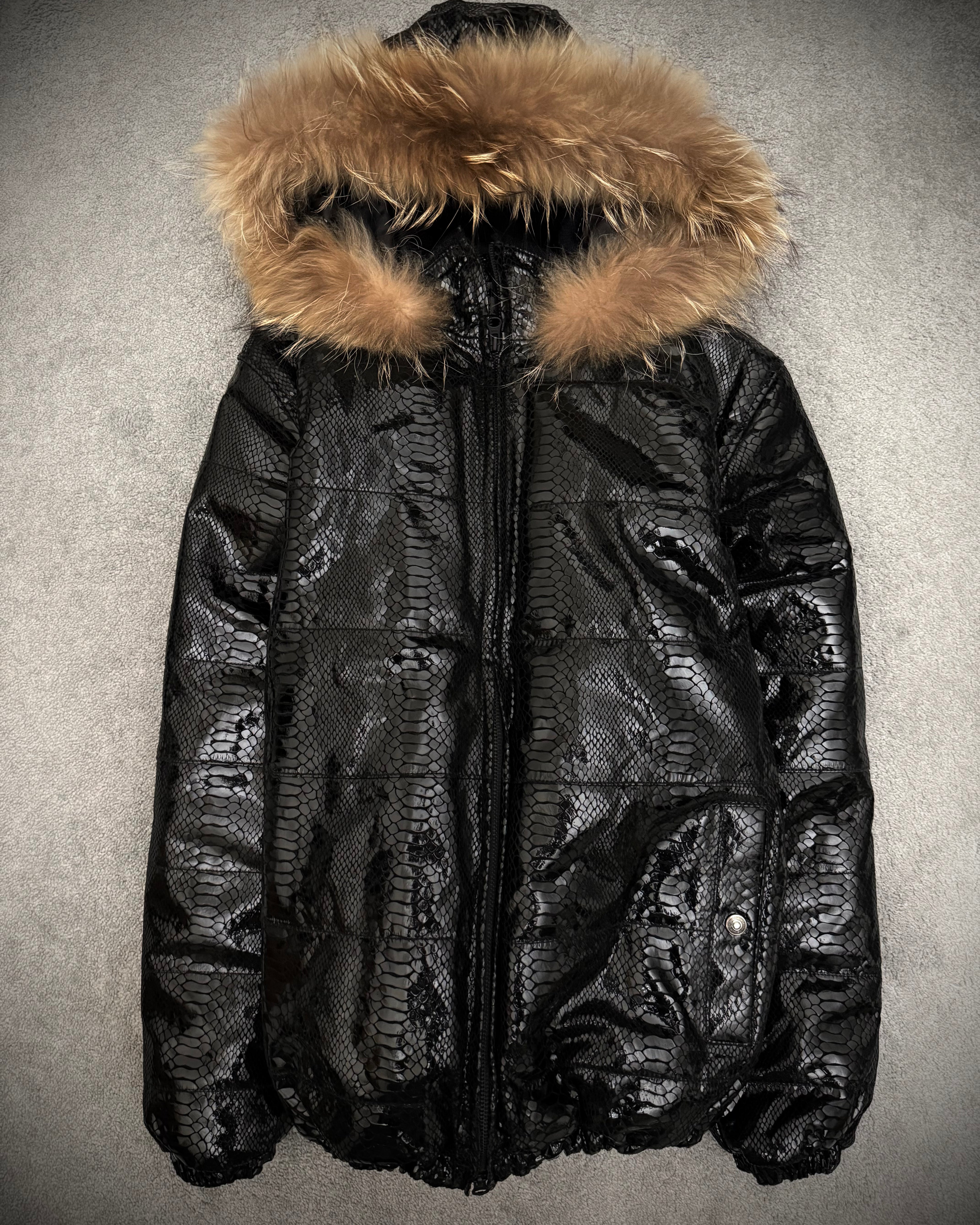 Numerozero pig leather snakeskin puffer fur Jacket