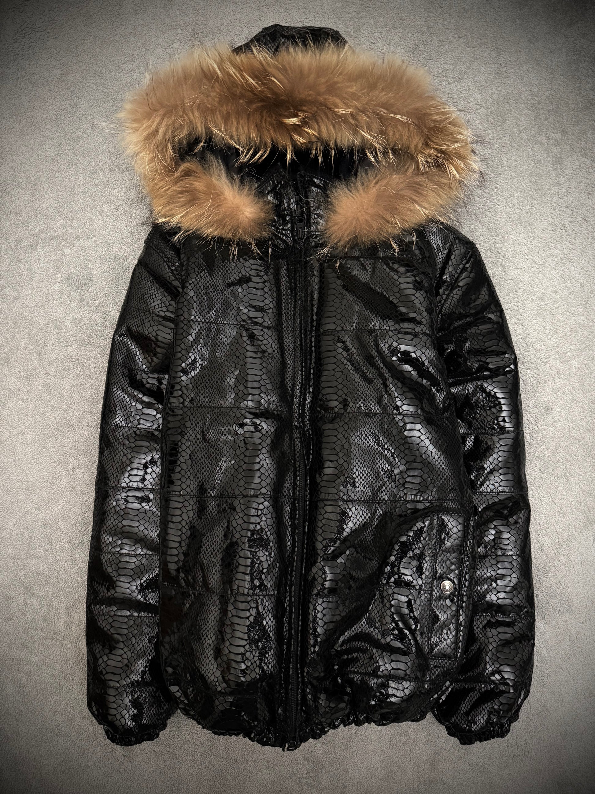 Numerozero pig leather snakeskin puffer fur Jacket