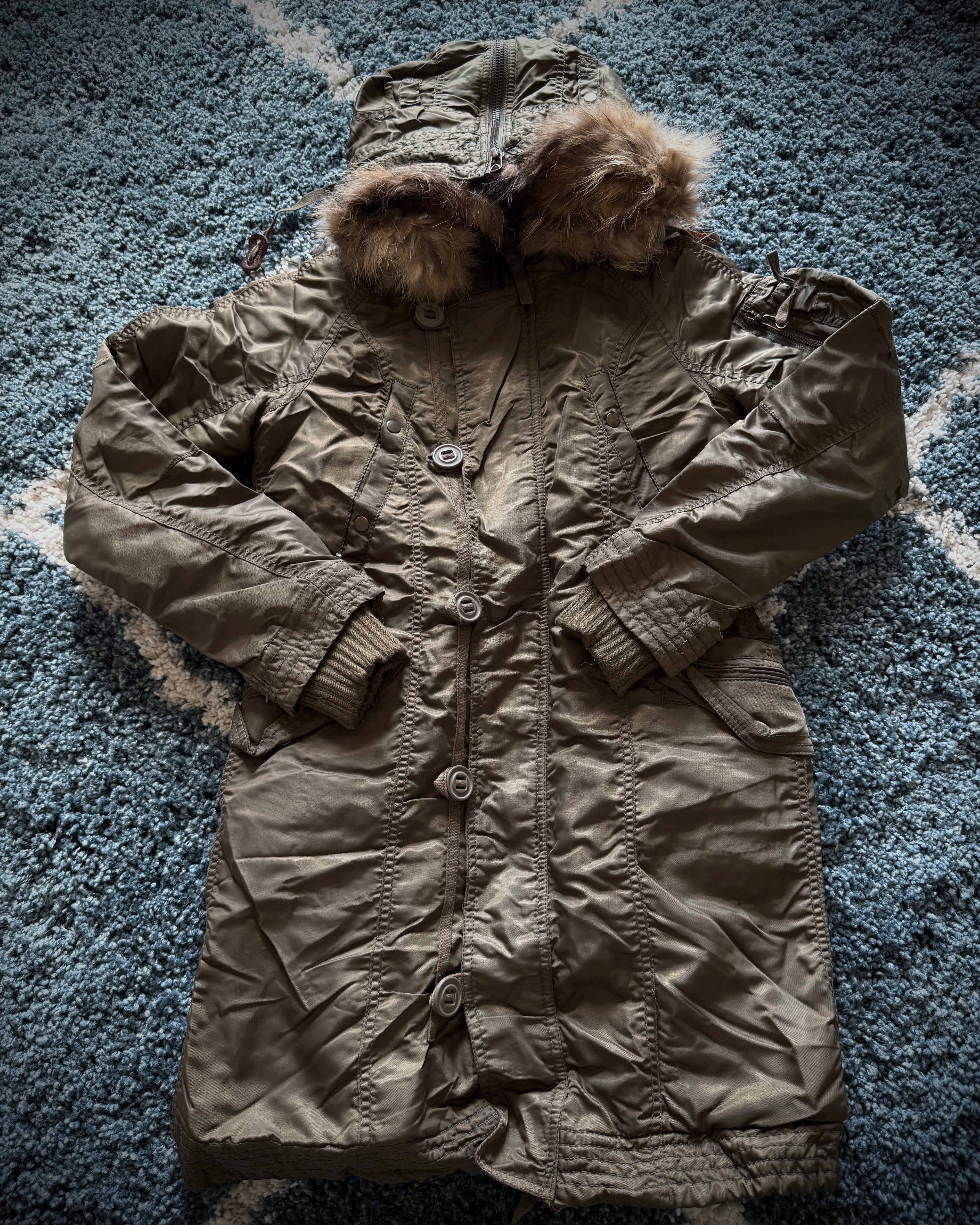 G.O.A Raccoon split fur coat