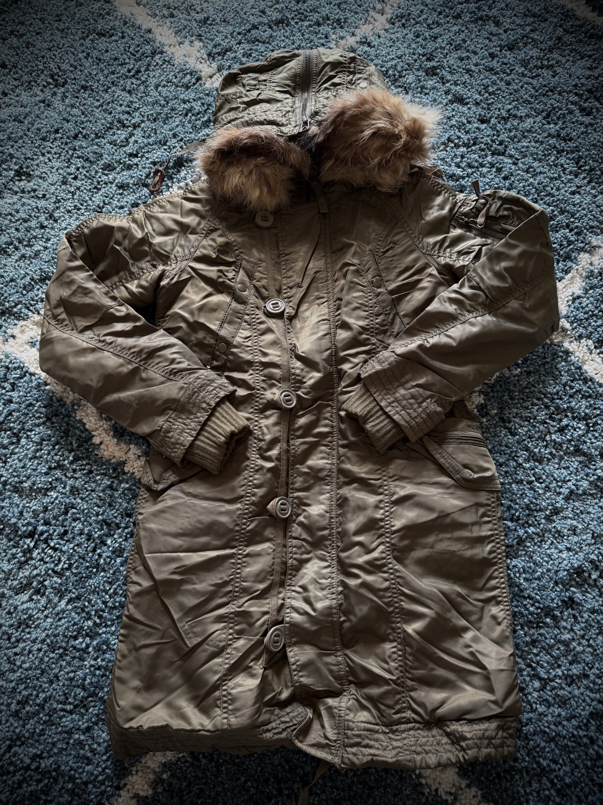 G.O.A Raccoon split fur coat
