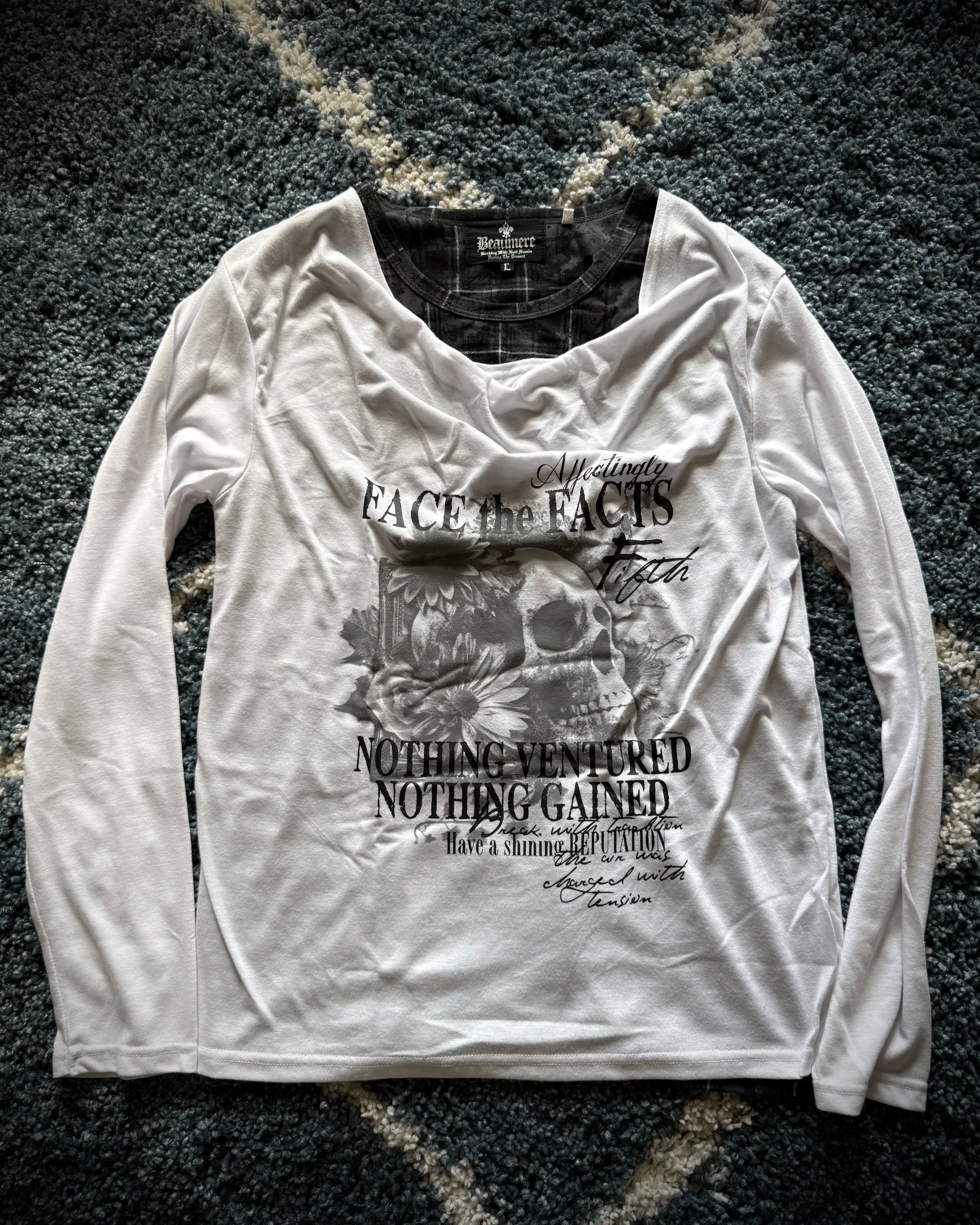 Face the facts double layered skull Longsleeve