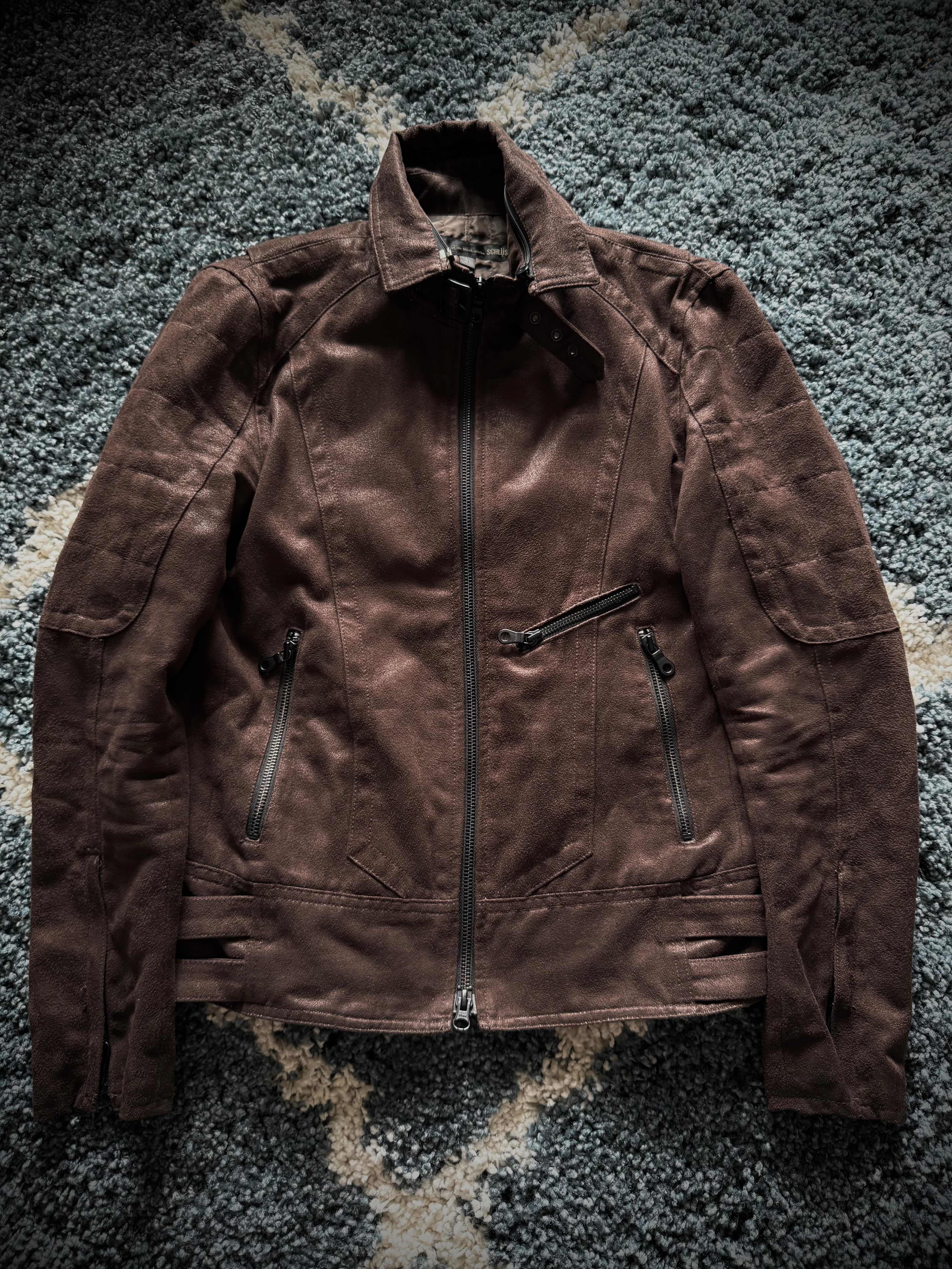 Schlussel micro suede Bondadge jacket
