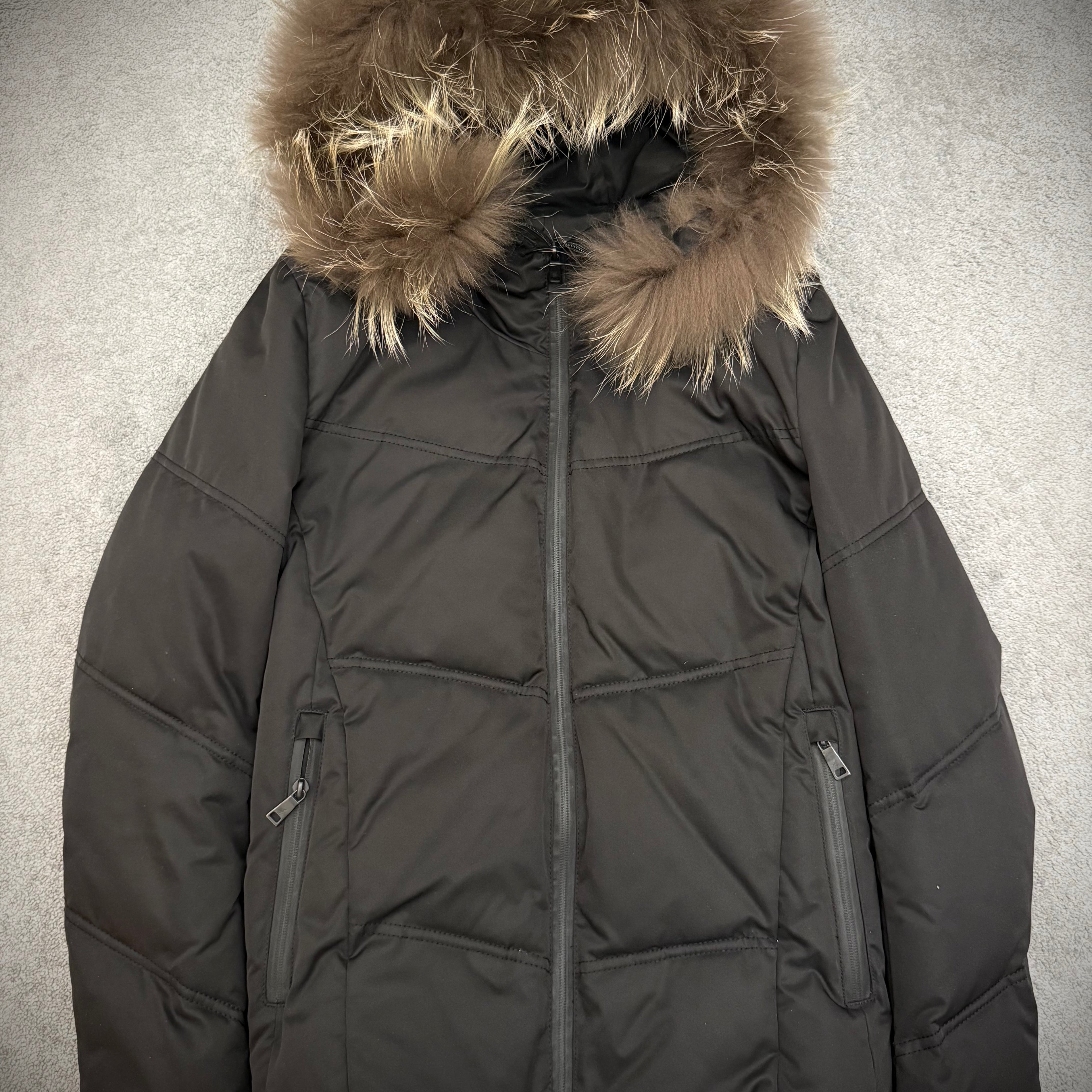 Schlussel detachable fur puffer Jacket