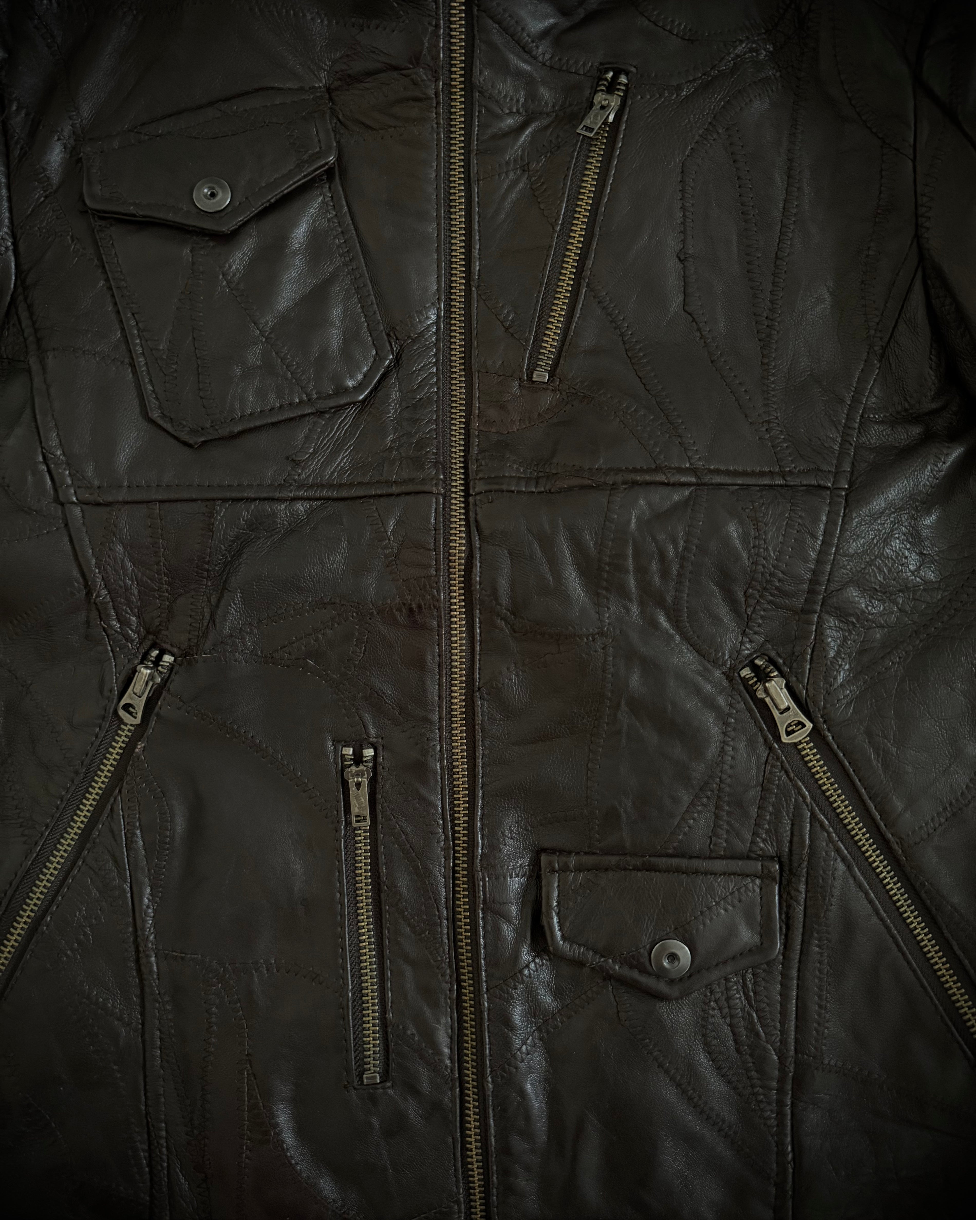 Rattle Trap scar stitched asymmetrical rider jacket