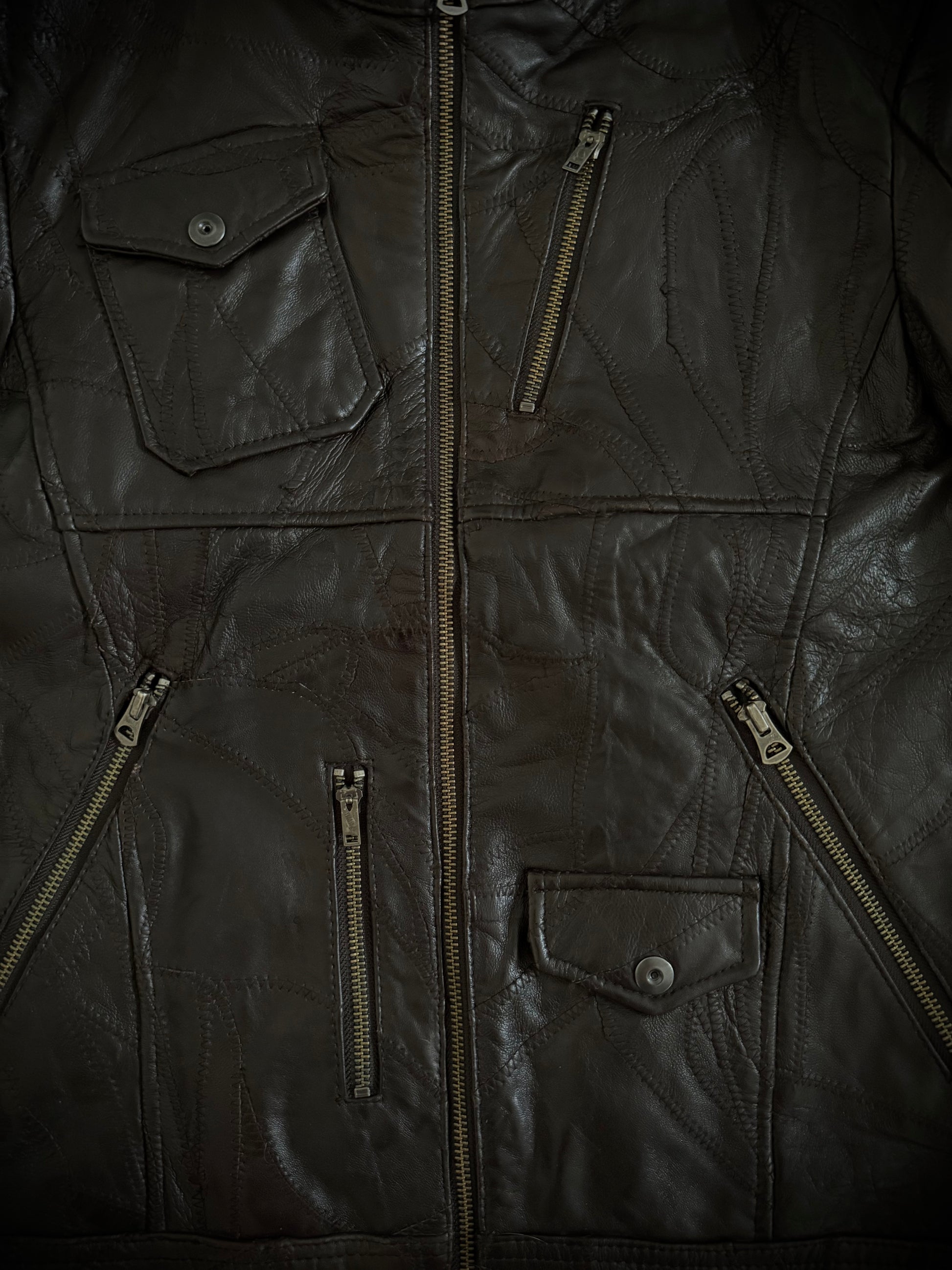 Rattle Trap scar stitched asymmetrical rider jacket